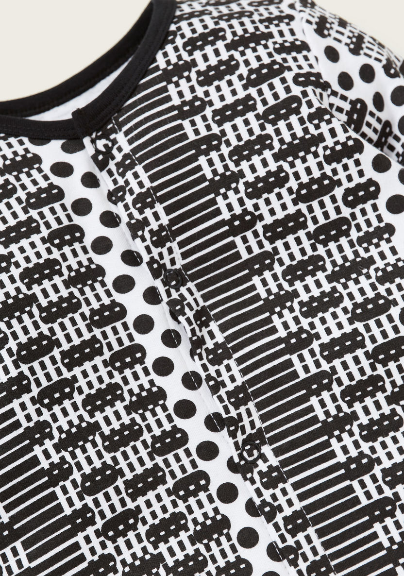 Juniors Printed Closed Feet Sleepsuit with Long Sleeves-Sleepsuits-image-1