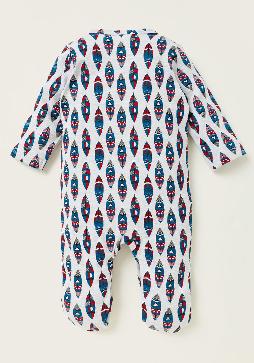 Juniors Printed Closed Feet Sleepsuit with Long Sleeves-Sleepsuits-image-3