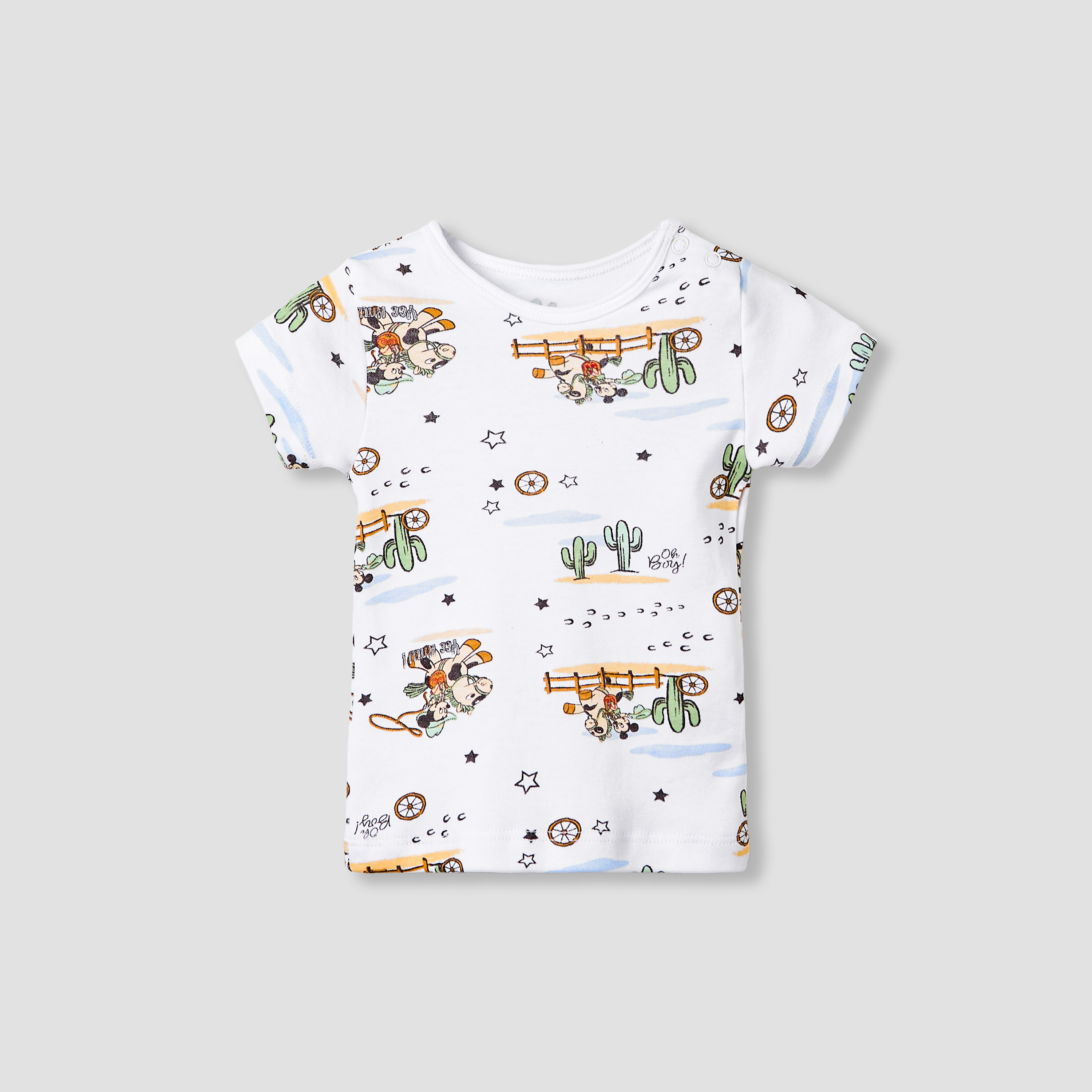 Disney Mickey Mouse Print T-shirt and Dungaree Set-baby-boys-clothing-setsandcoords-image-2