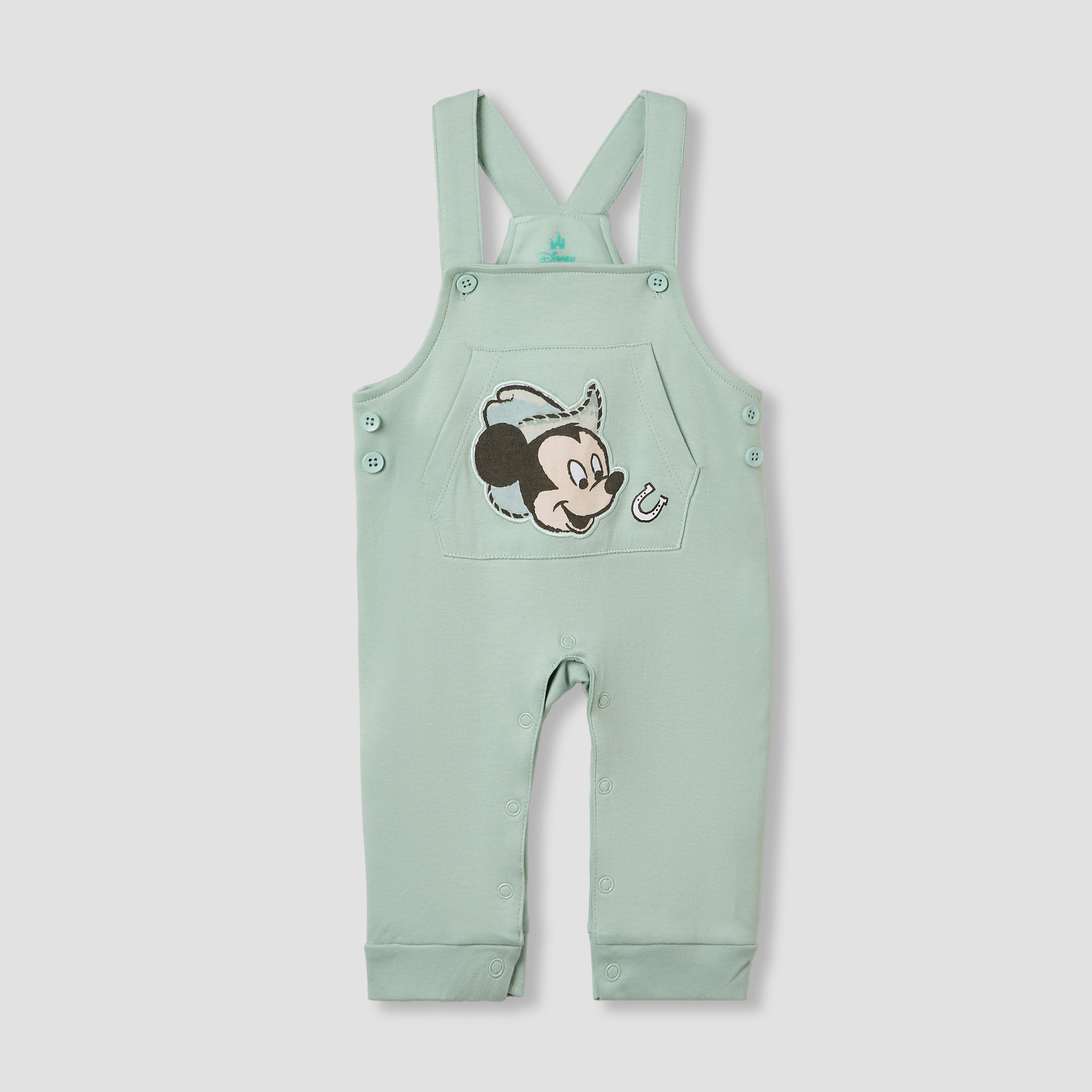 Disney Mickey Mouse Print T-shirt and Dungaree Set-baby-boys-clothing-setsandcoords-image-4