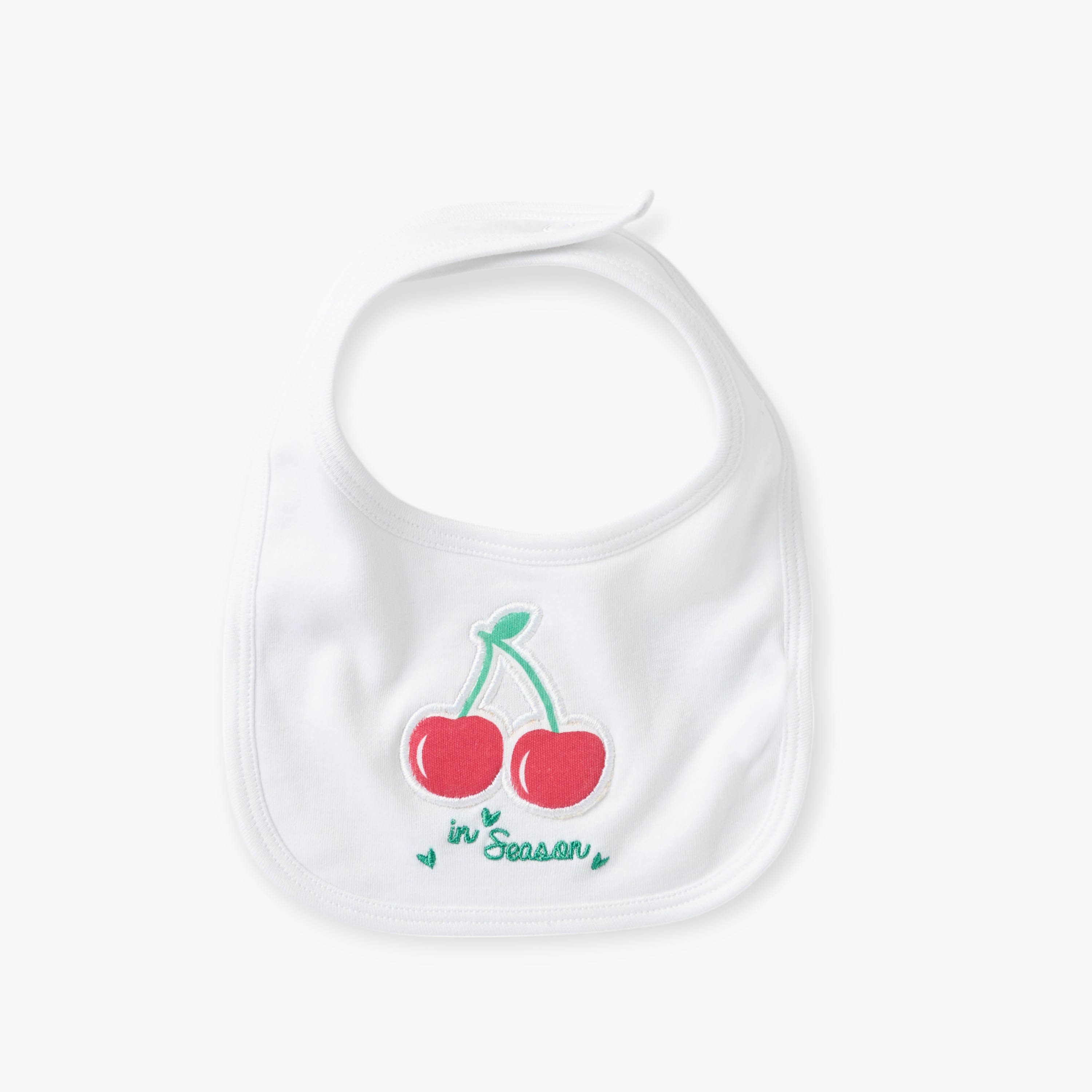 Juniors Fruit Print Muslin Bib with Button Closure - Set of 2-baby-feeding-bibs-image-2