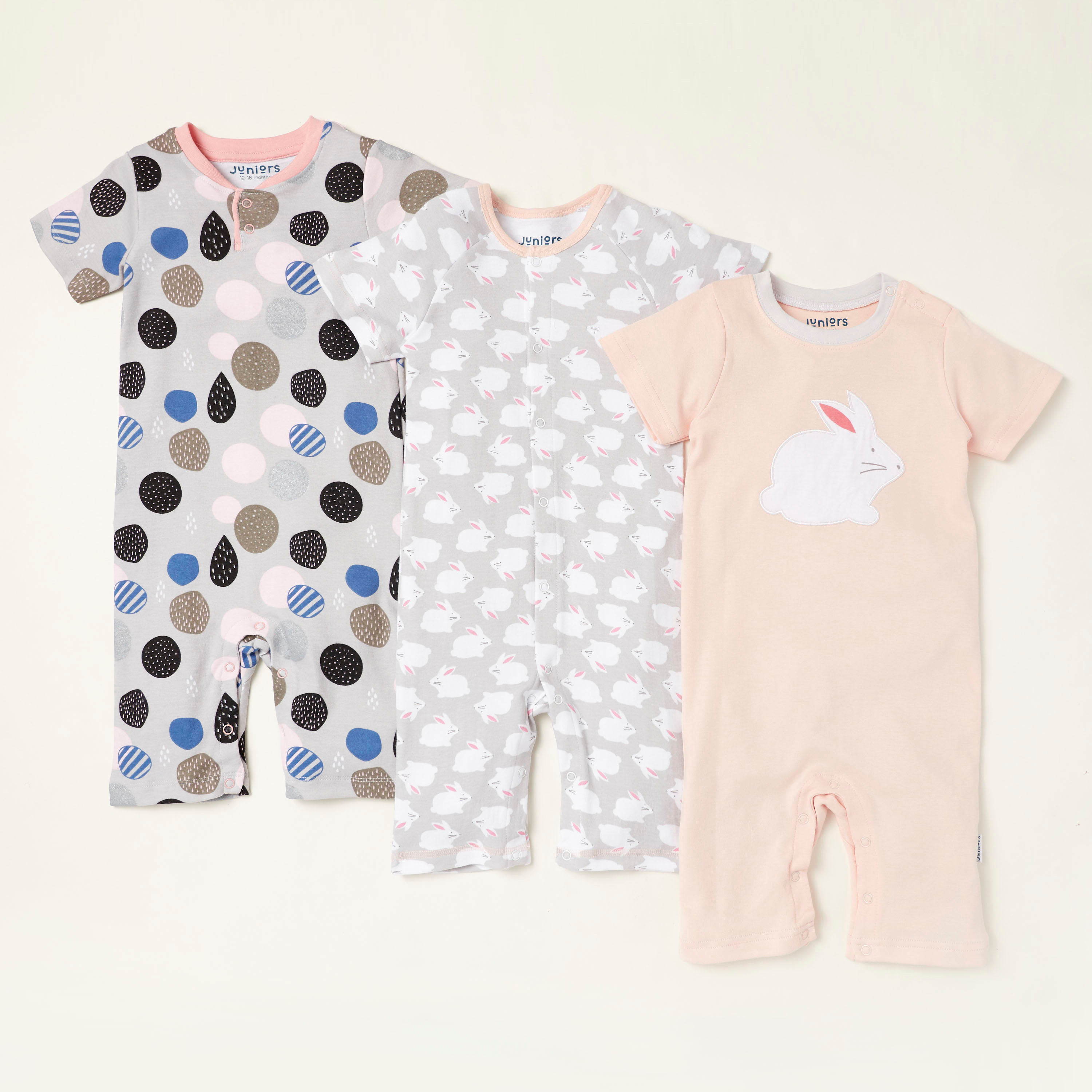 Juniors Printed Romper with Short Sleeves - Set of 3-baby-boys-clothing-multipacks-image-1