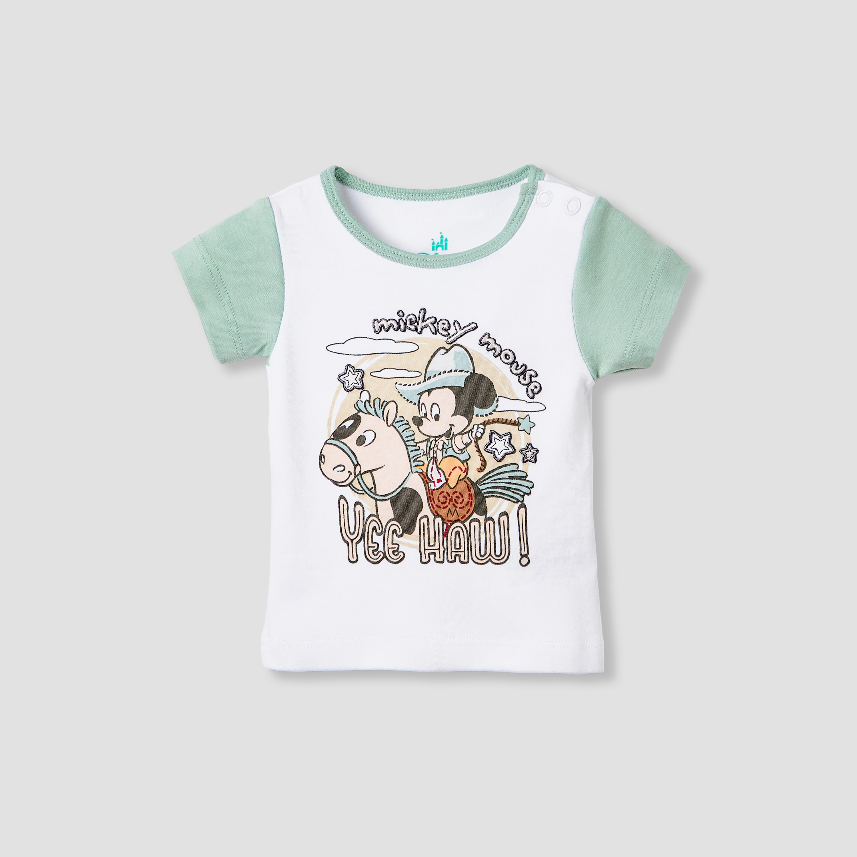 Disney Mickey Mouse Print T-shirt and Shorts Set-baby-boys-clothing-nightwear-pyjamasets-image-2
