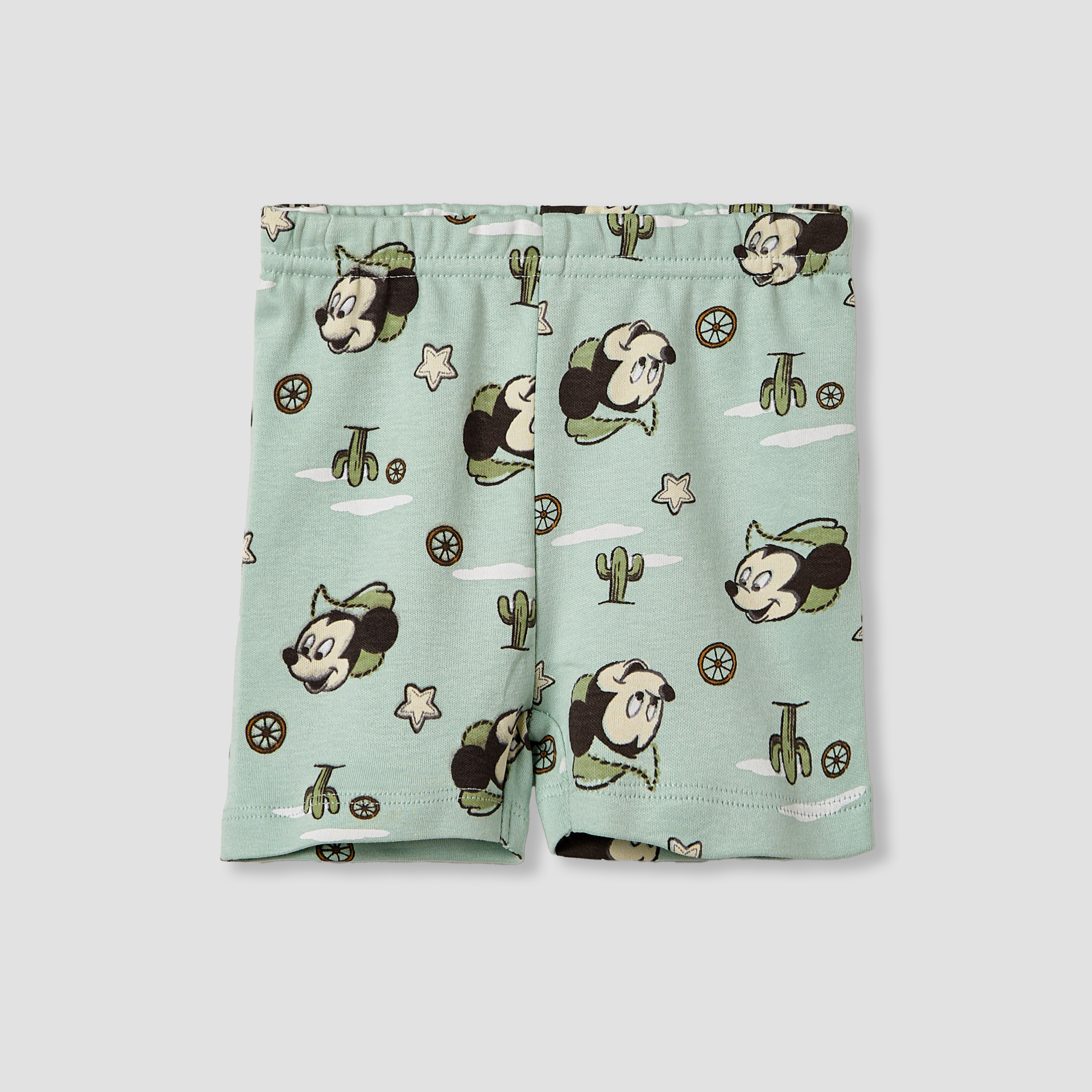 Disney Mickey Mouse Print T-shirt and Shorts Set-baby-boys-clothing-nightwear-pyjamasets-image-3