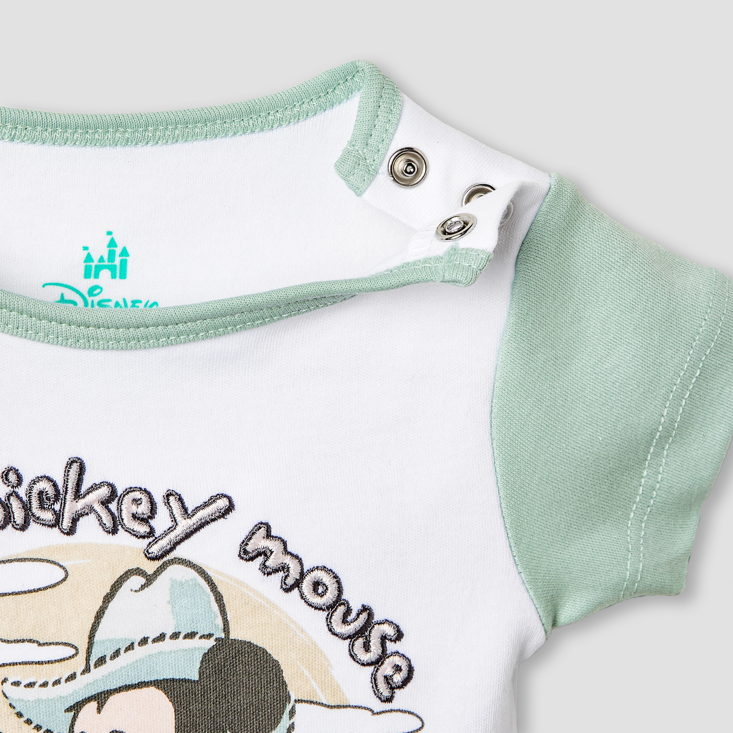 Disney Mickey Mouse Print T-shirt and Shorts Set-baby-boys-clothing-nightwear-pyjamasets-image-4