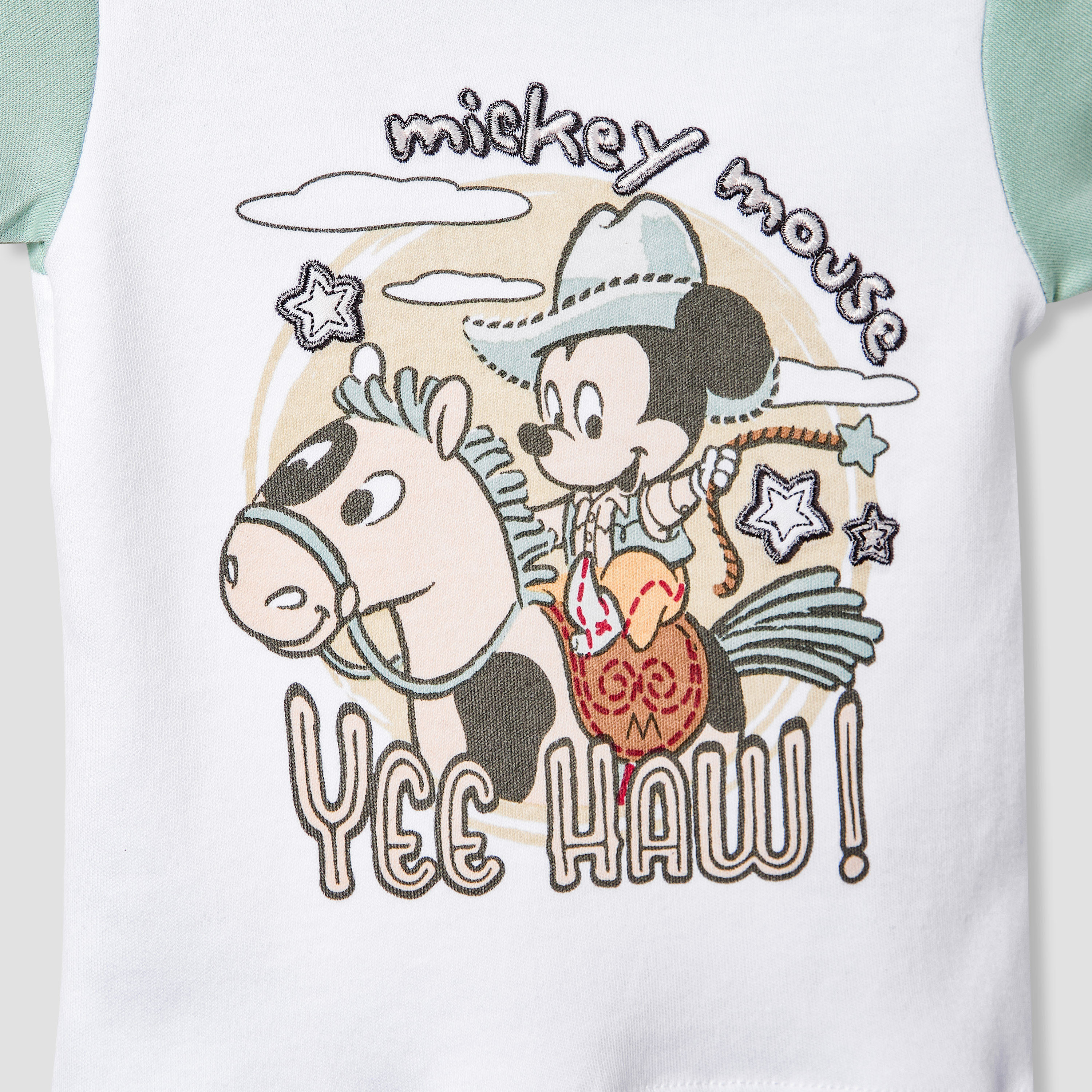 Disney Mickey Mouse Print T-shirt and Shorts Set-baby-boys-clothing-nightwear-pyjamasets-image-5