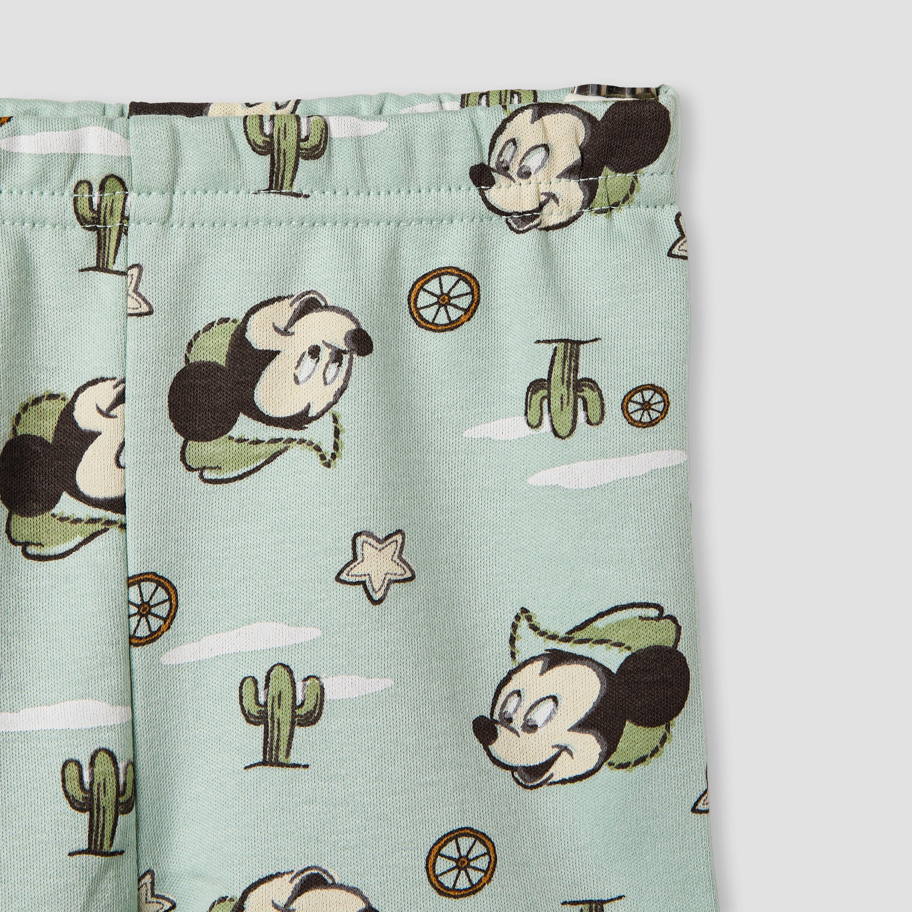 Disney Mickey Mouse Print T-shirt and Shorts Set-baby-boys-clothing-nightwear-pyjamasets-image-6