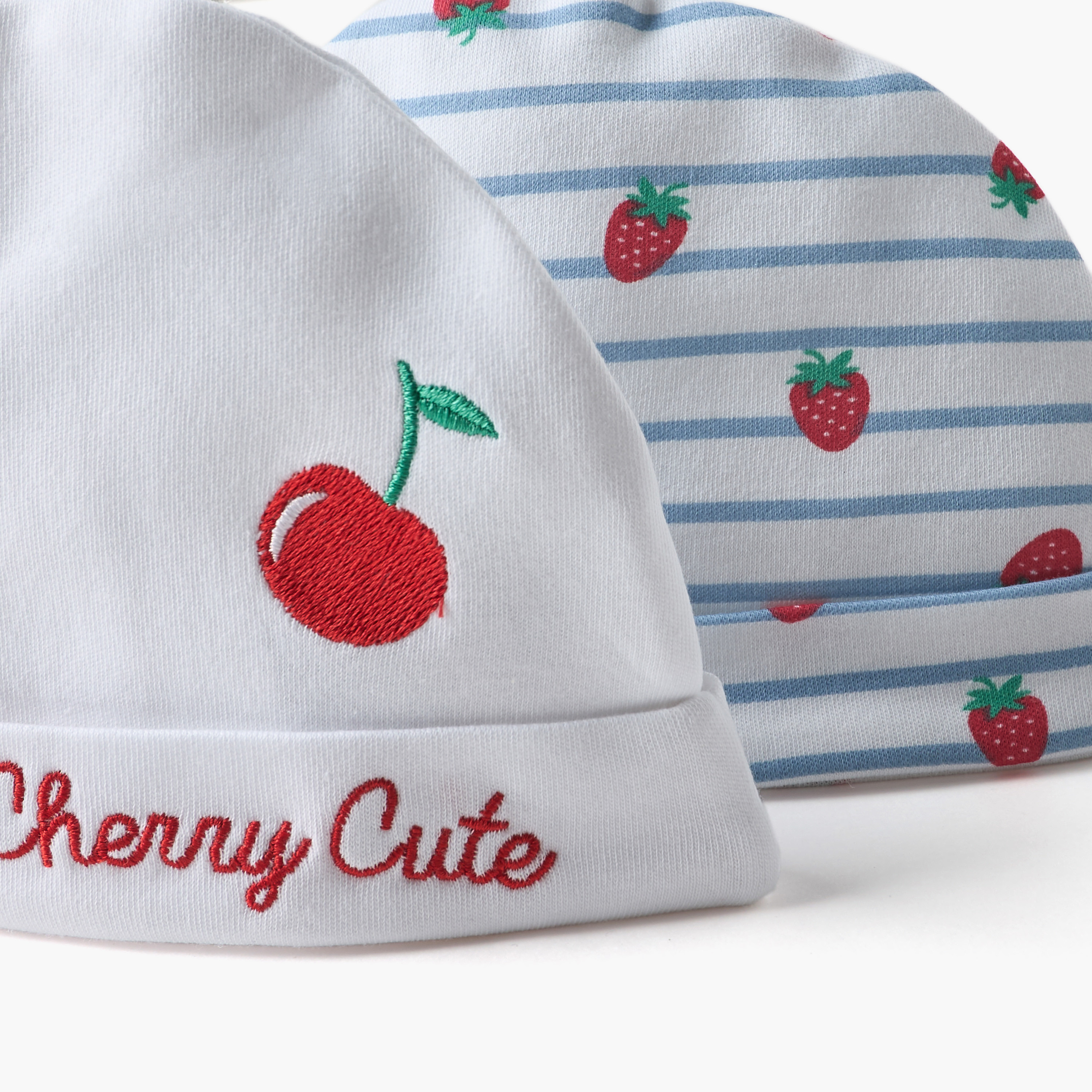 Juniors Fruit Print Cap - Set of 2-baby-girls-accessories-caps-image-6