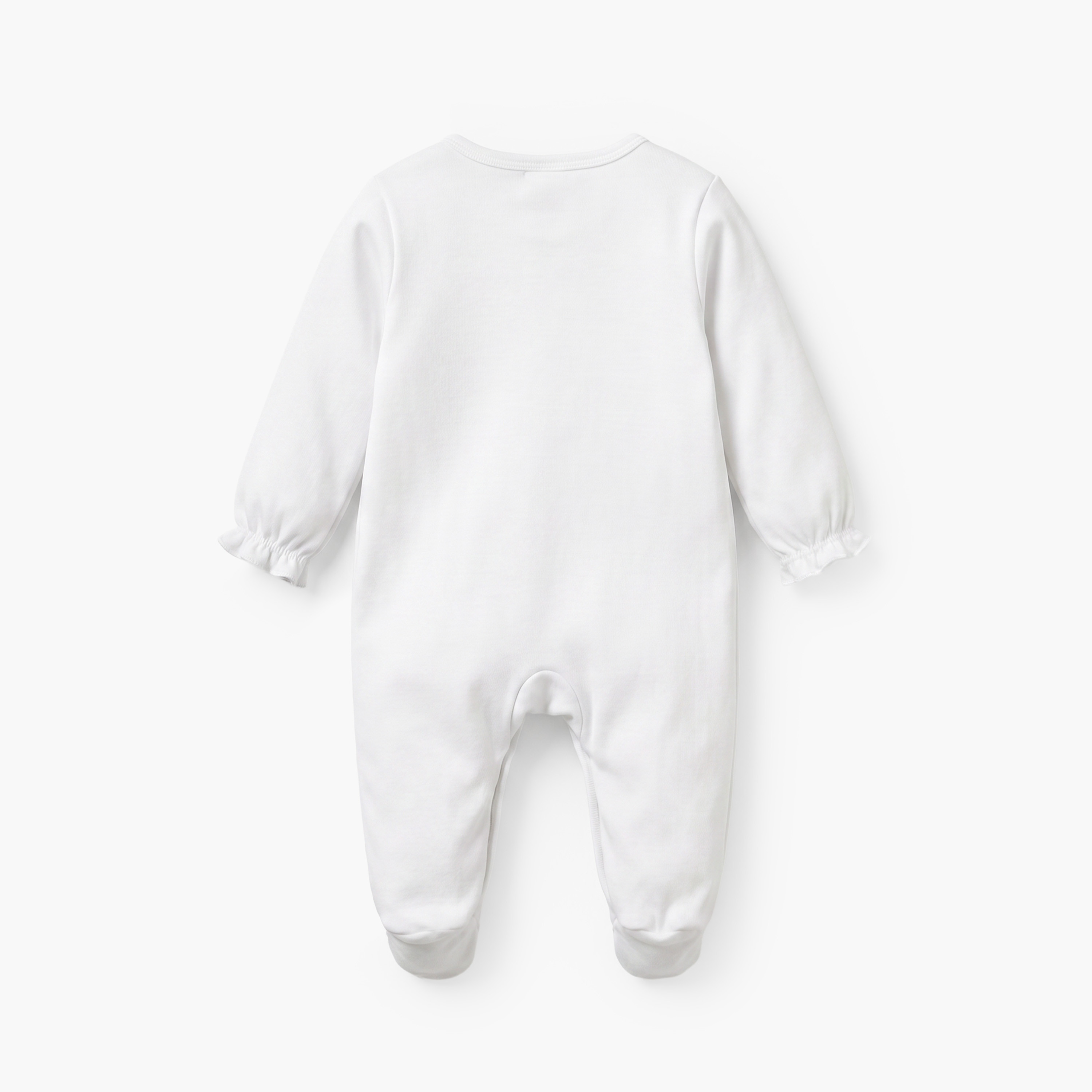 بدلة نوم قطنية بياقة دائرية وأكمام طويلة للبنات بطبعة زهور-baby-girls-clothing-nightwear-sleepsuits-image-3