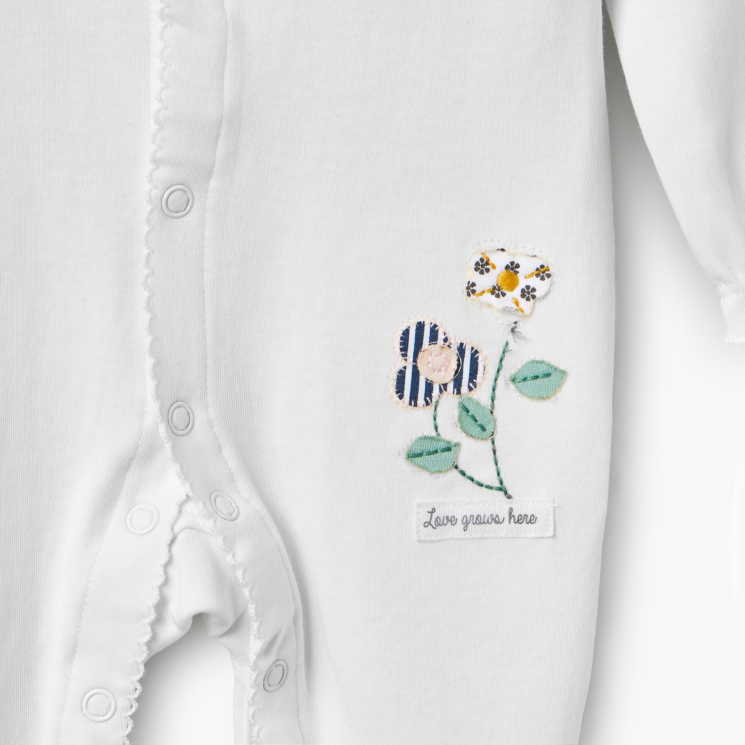 بدلة نوم قطنية بياقة دائرية وأكمام طويلة للبنات بطبعة زهور-baby-girls-clothing-nightwear-sleepsuits-image-6