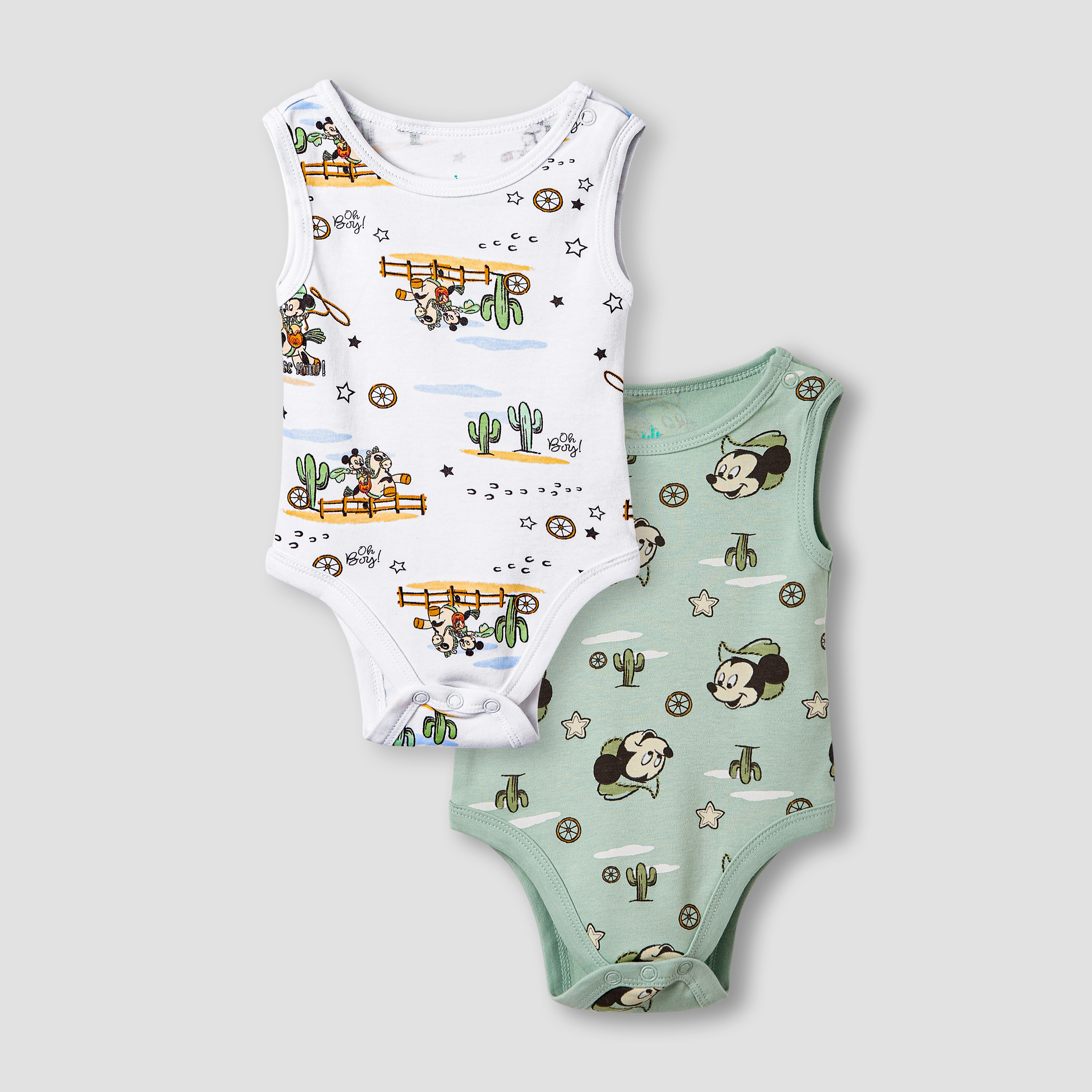 Disney Mickey Mouse Print Sleeveless Bodysuit - Set of 2-baby-boys-clothing-bodysuits-image-1