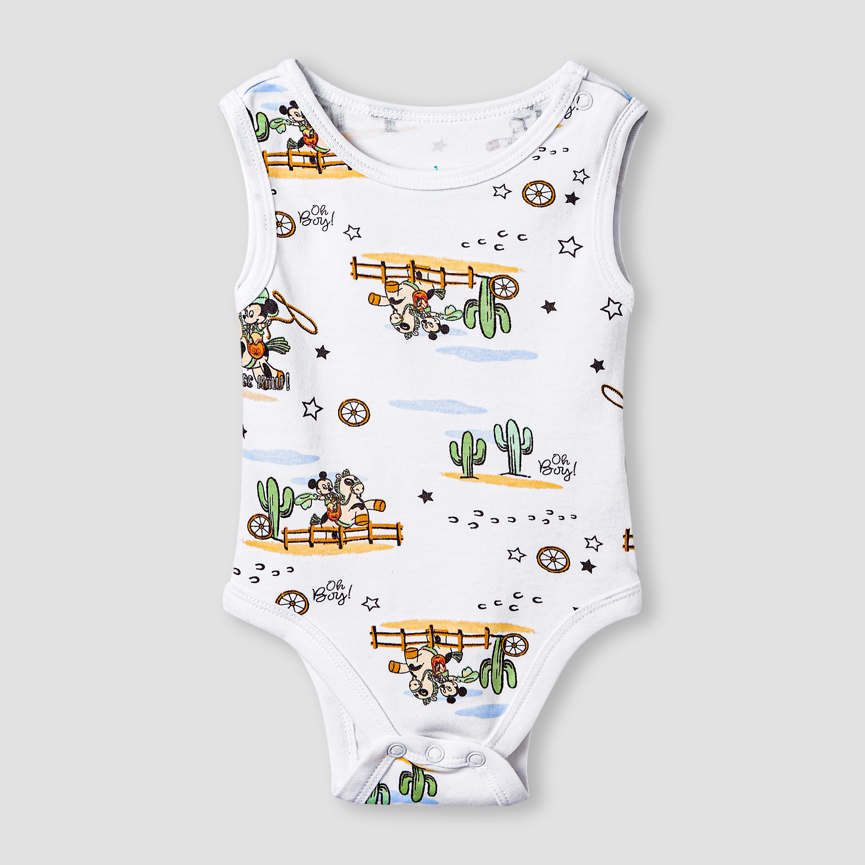 Disney Mickey Mouse Print Sleeveless Bodysuit - Set of 2-baby-boys-clothing-bodysuits-image-2
