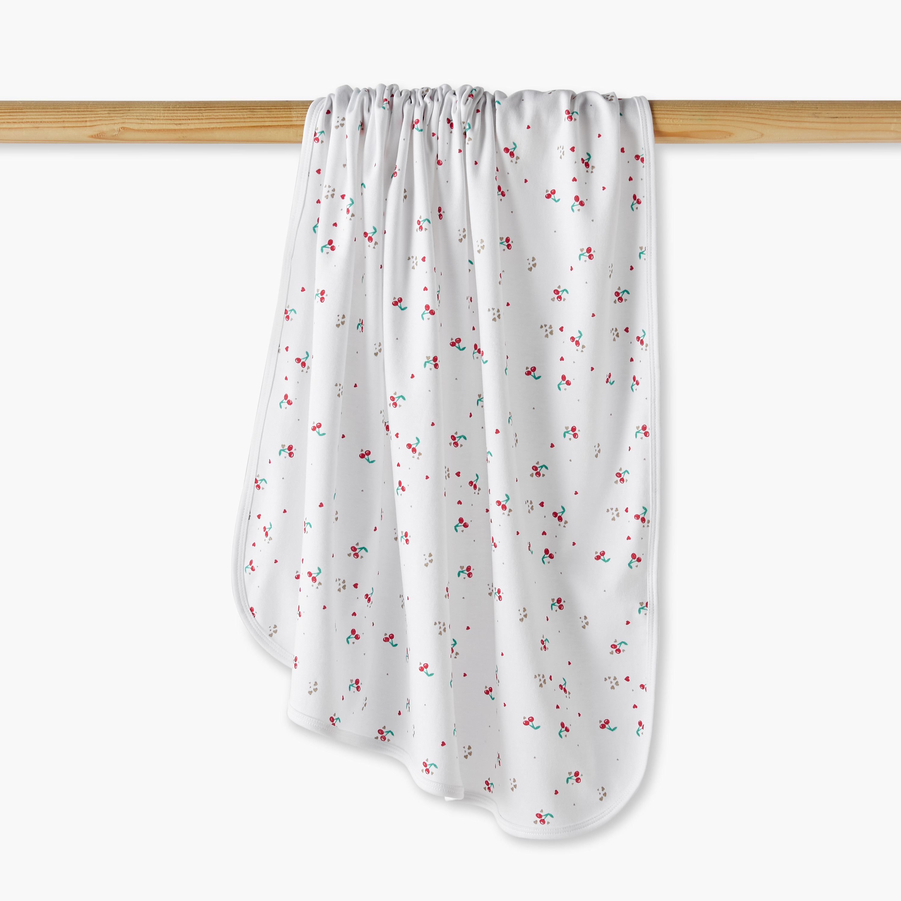 Juniors Cherry Print Receiving Blanket - 70x70 cm-baby-nursery-blanketsandswaddles-receivingblankets-image-1