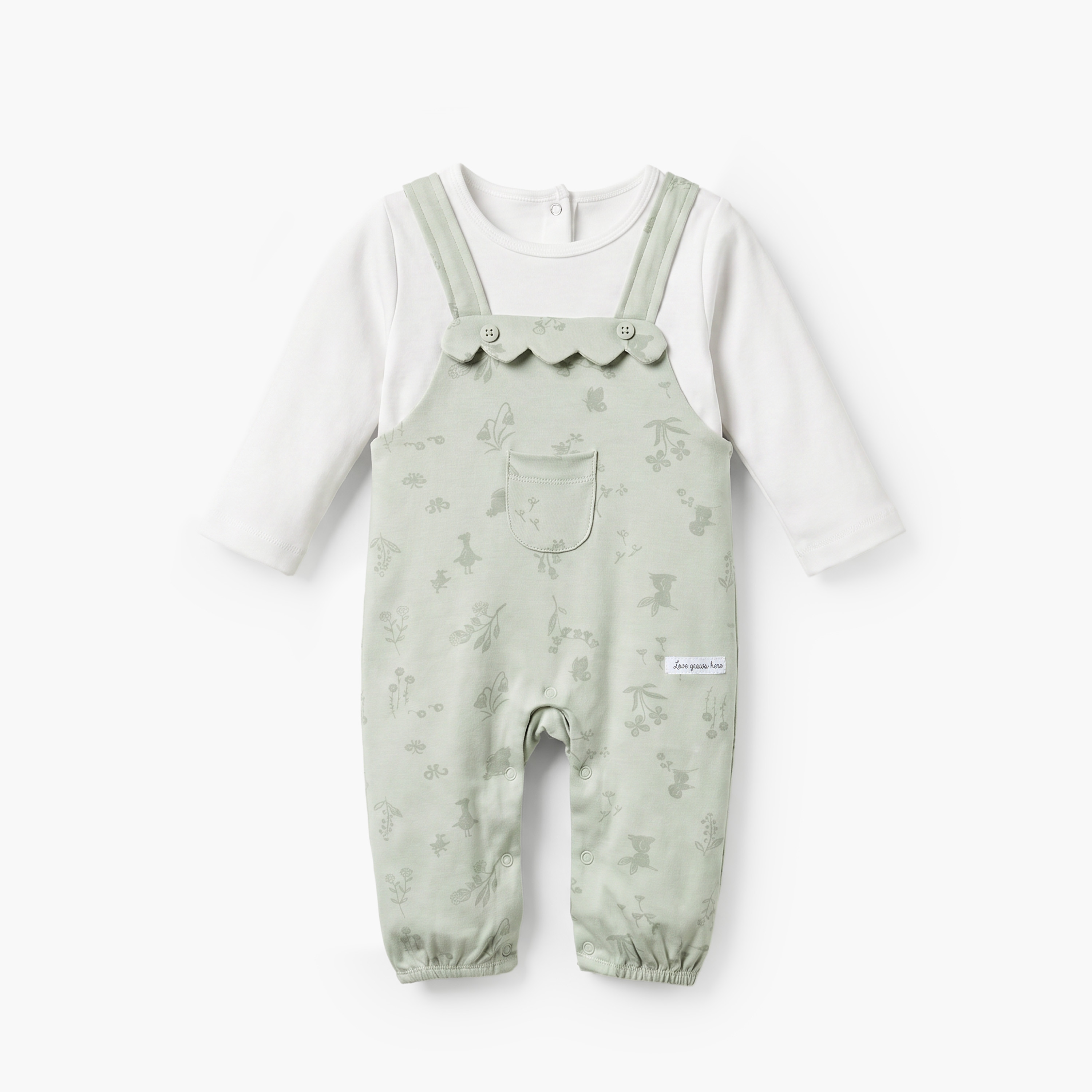 بدلة نوم قطن بأكمام طويلة وياقة ضيقة وطبعات من جونيورز-baby-girls-clothing-nightwear-sleepsuits-image-2