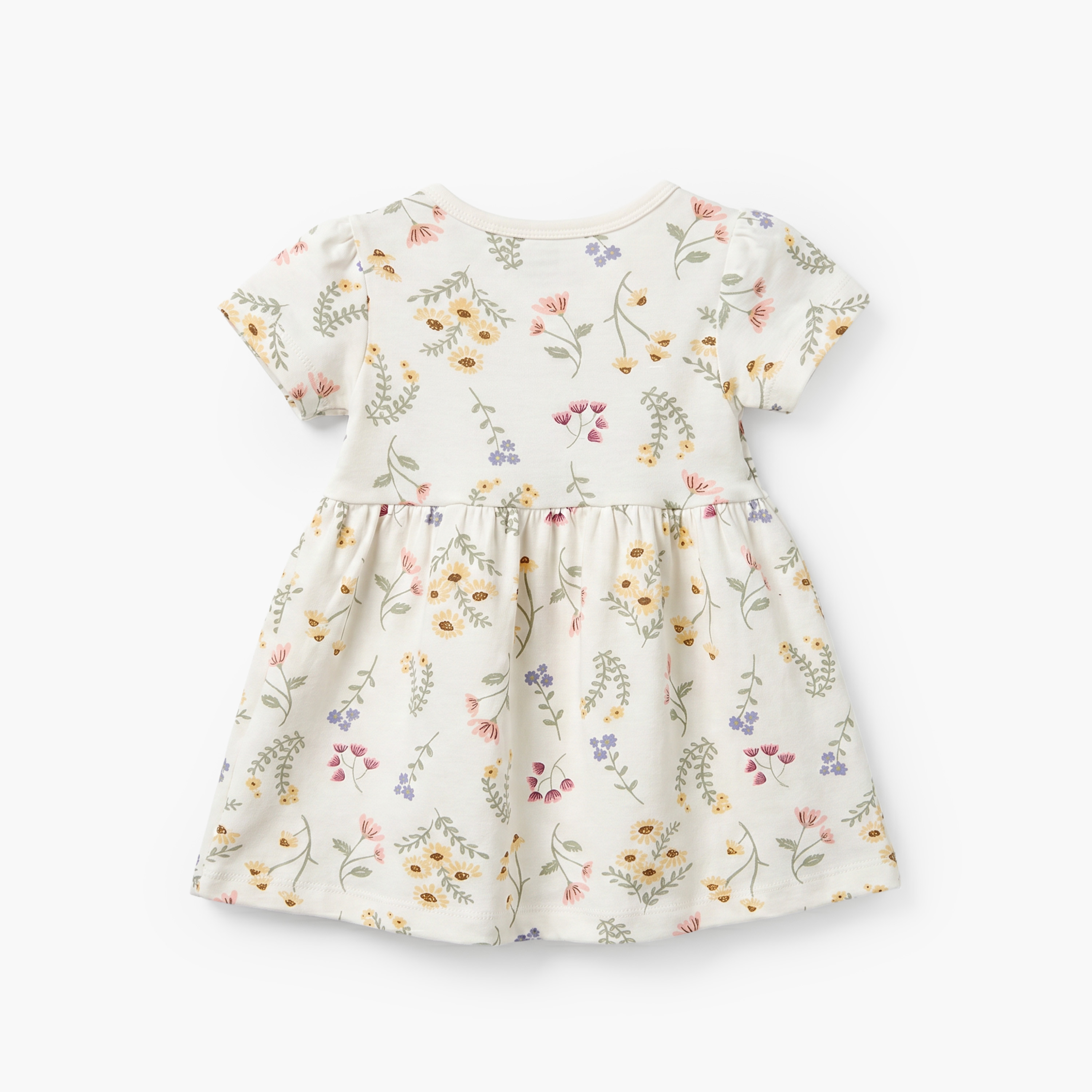 Pack of 2 Juniors Round Neck Knee Length Dress with Floral Print-baby-girls-clothing-dressesandjumpsuits-image-4