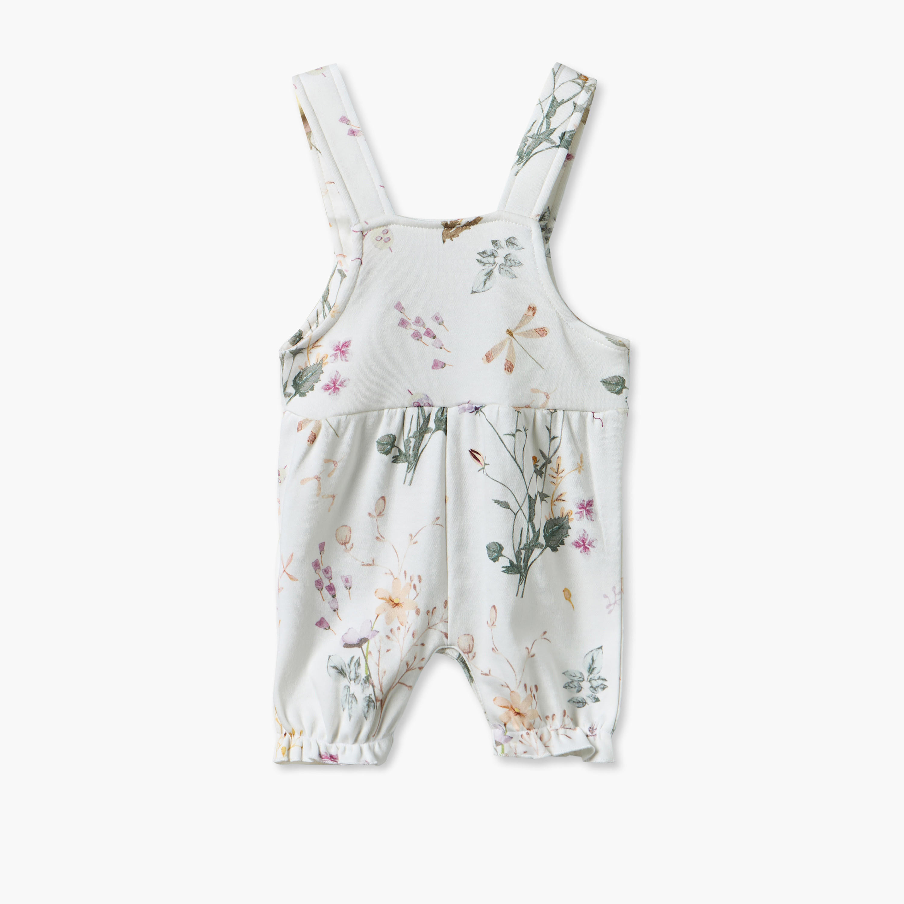 طقم دونغري بطبعات زهرية وبلوزة بياقة مستديرة وأكمام قصيرة من جونيورز-baby-girls-clothing-setsandcoords-image-7