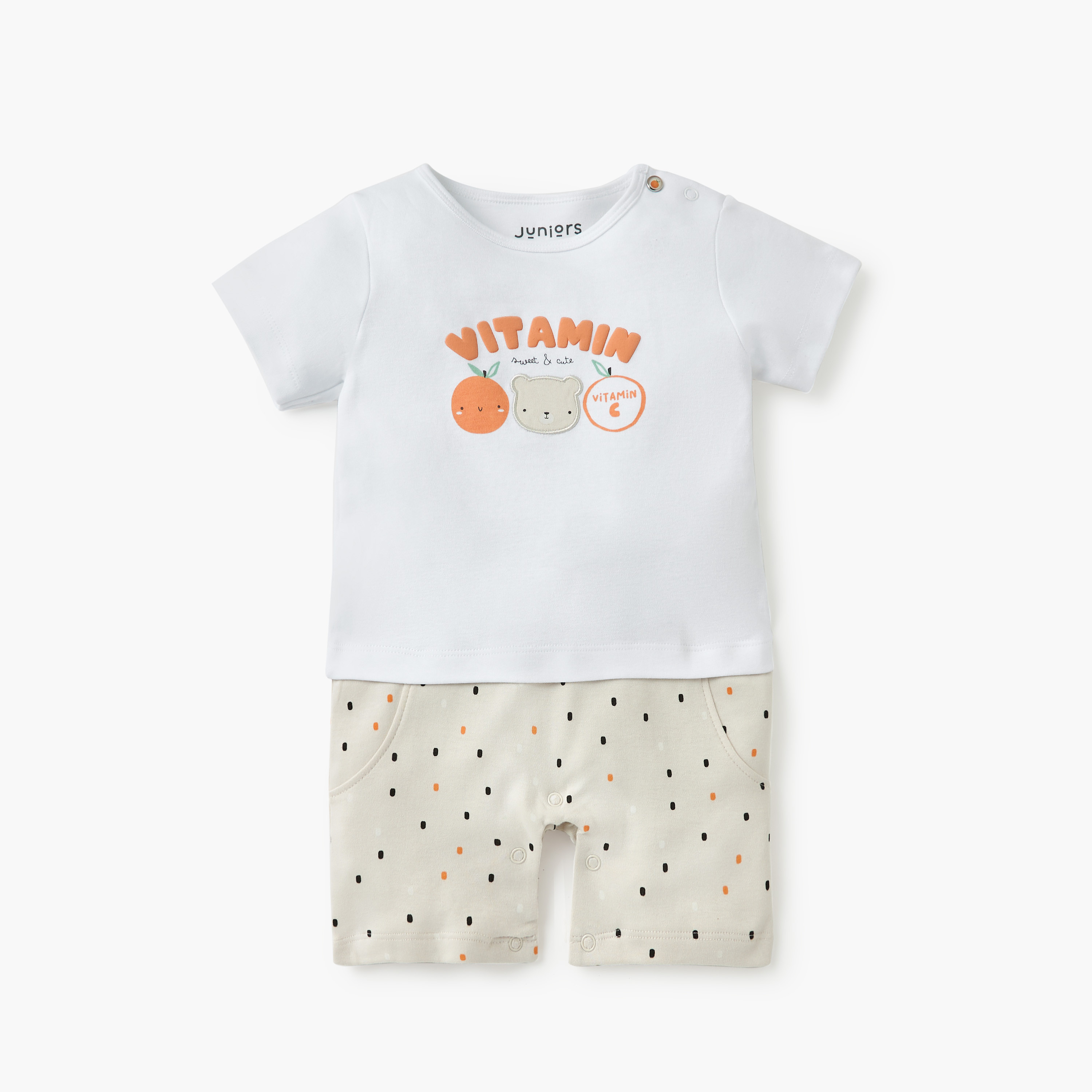 أفرول بطبعات وأكمام قصيرة من جونيورز-baby-boys-clothing-rompers-image-1