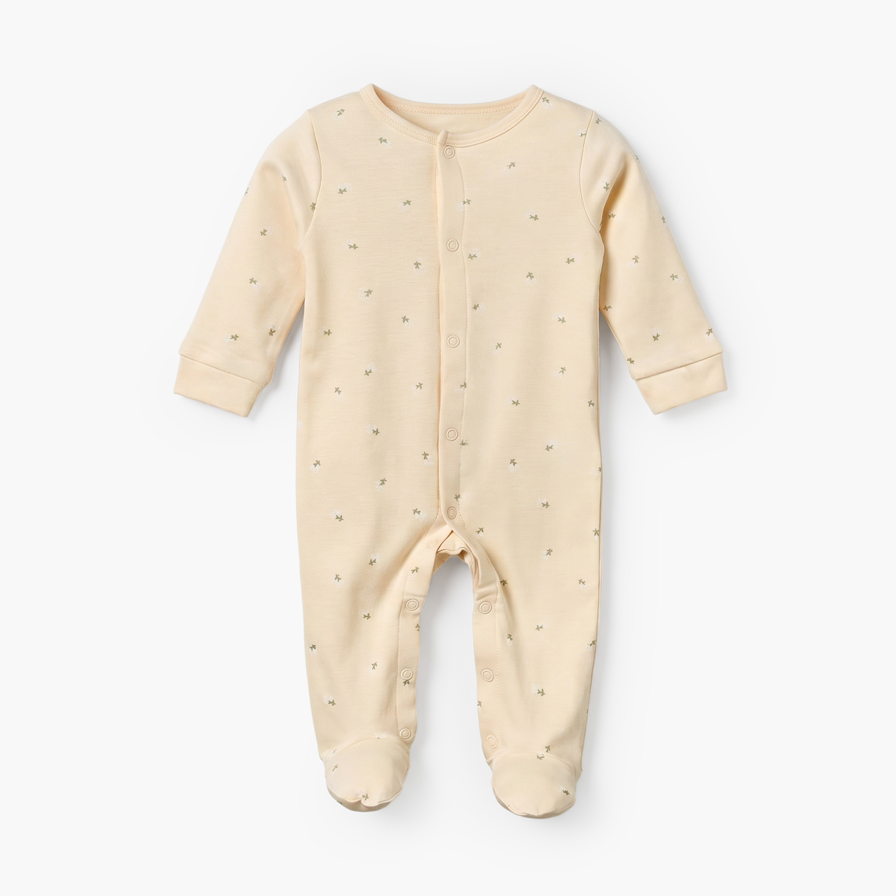 Pack of 2 Juniors Cotton Round Neck Long Sleeves Sleepsuit with Floral Print-baby-girls-clothing-nightwear-sleepsuits-image-4