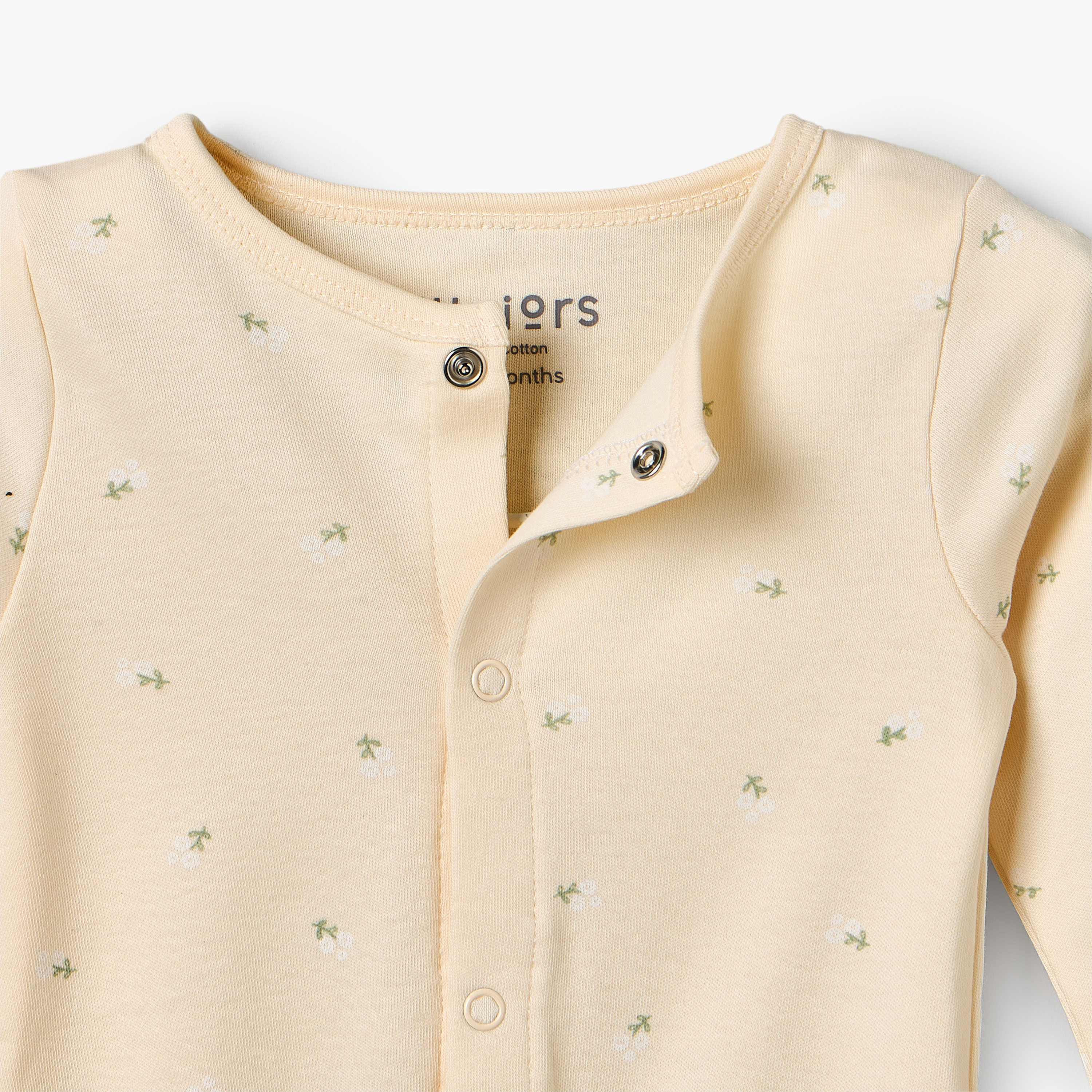 Pack of 2 Juniors Cotton Round Neck Long Sleeves Sleepsuit with Floral Print-baby-girls-clothing-nightwear-sleepsuits-image-6