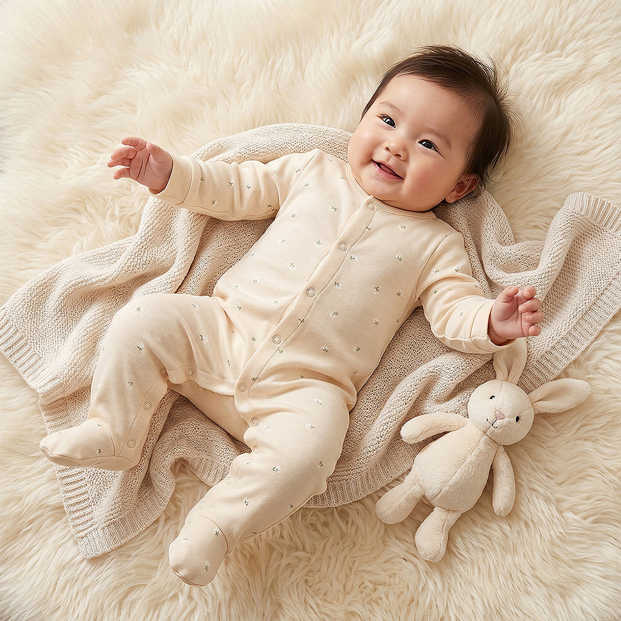 Pack of 2 Juniors Cotton Round Neck Long Sleeves Sleepsuit with Floral Print-baby-girls-clothing-nightwear-sleepsuits-image-2