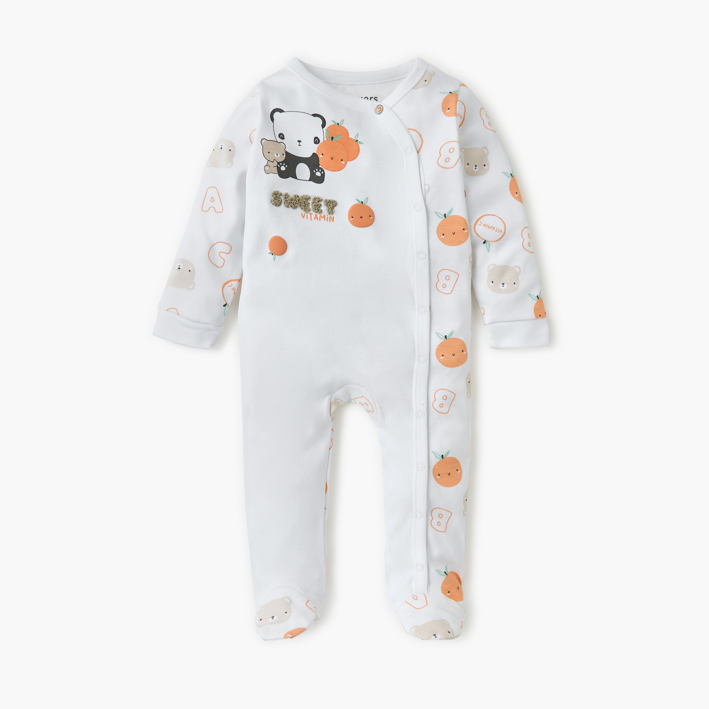 Juniors Printed Closed Feet Sleepsuit with Long Sleeves-baby-boys-clothing-nightwear-sleepsuits-image-1