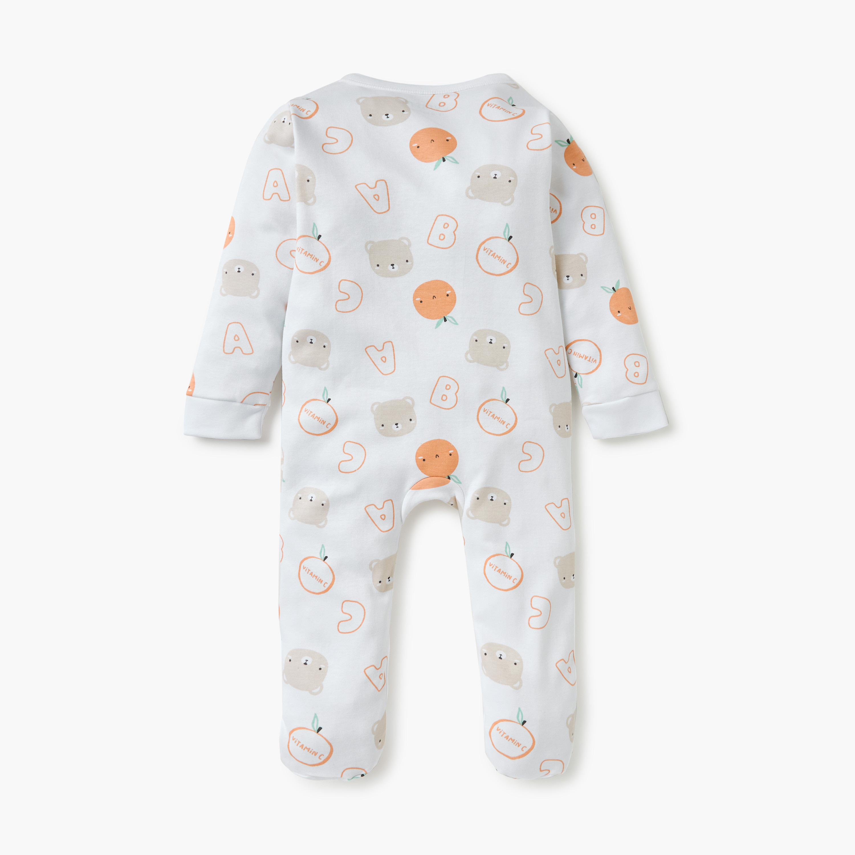 Juniors Printed Closed Feet Sleepsuit with Long Sleeves-baby-boys-clothing-nightwear-sleepsuits-image-2