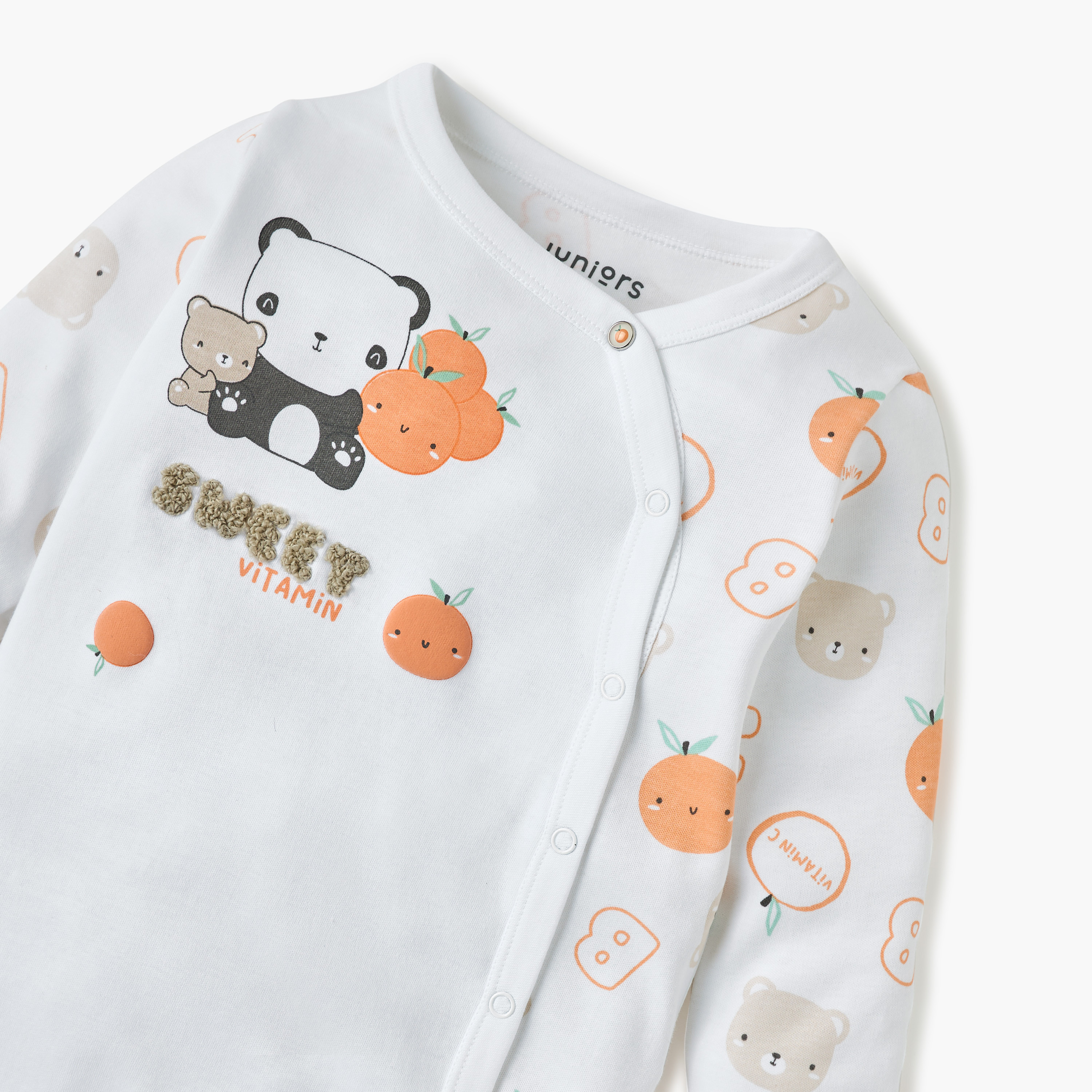 Juniors Printed Closed Feet Sleepsuit with Long Sleeves-baby-boys-clothing-nightwear-sleepsuits-image-3