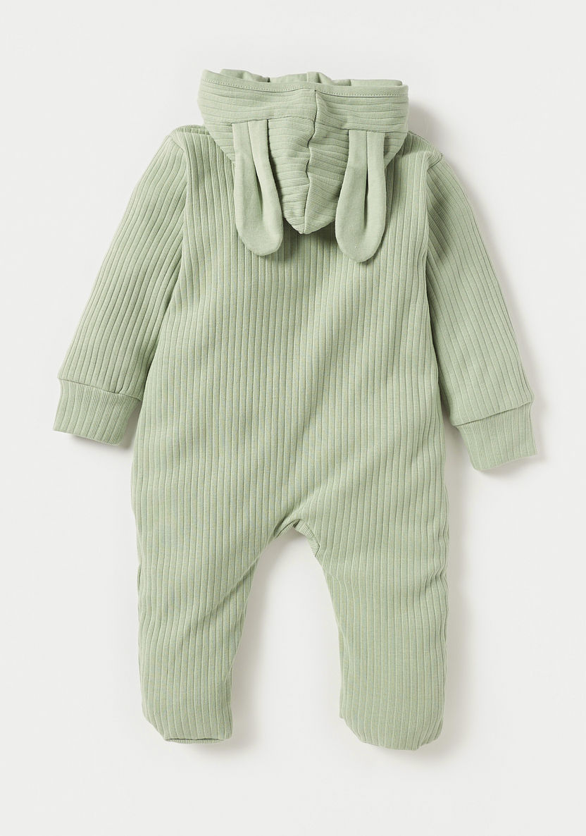Juniors Ribbed Sleepsuit with Hood and Ear Applique Detail-Sleepsuits-image-1