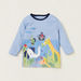 Juniors Graphic Print T-shirt and Full-Length Striped Pyjama Set-Pyjama Sets-thumbnail-1