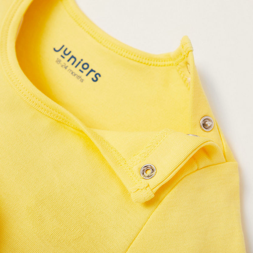 Juniors Printed Round Neck T-shirt and Pyjama Set-Sleepsuits-image-4