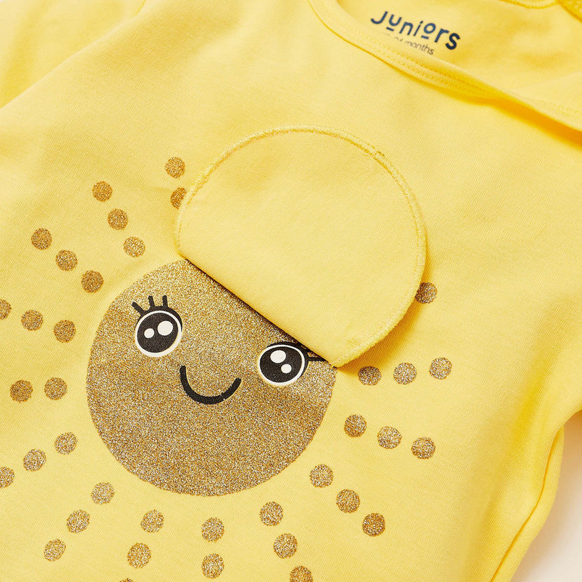 Juniors Printed Round Neck T-shirt and Pyjama Set-Sleepsuits-image-6