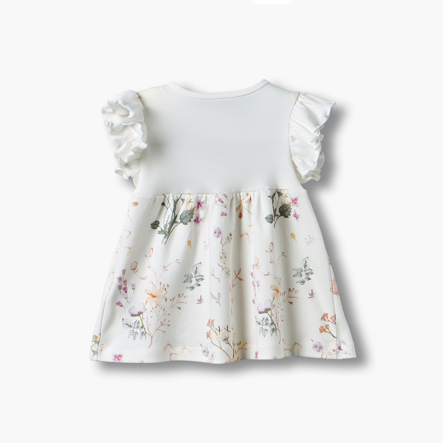 فستان طول الركبة بطبعات أزهار وأكمام قصيرة وياقة مستديرة من جونيورز-baby-girls-clothing-dressesandjumpsuits-image-3