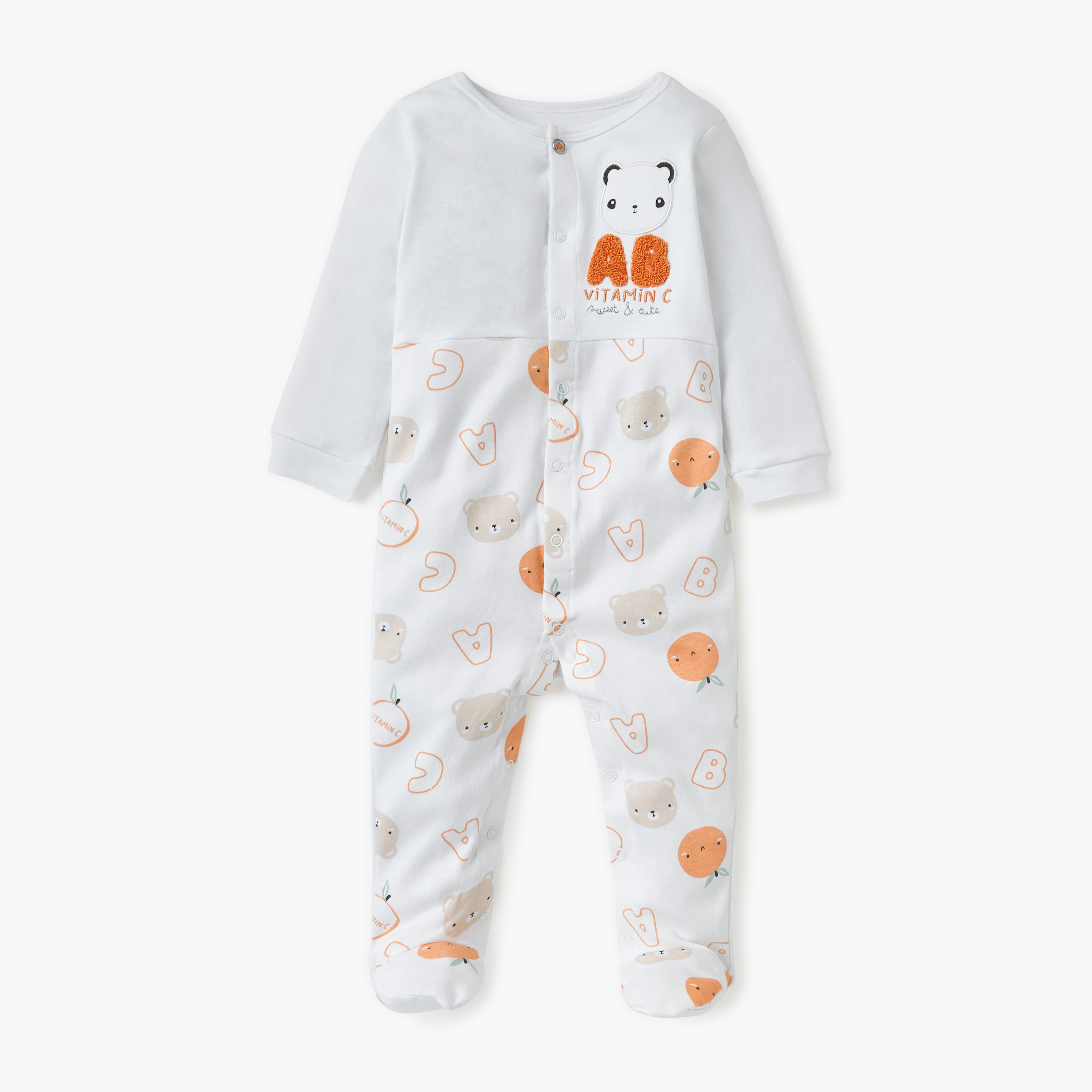 Juniors Printed Closed Feet Sleepsuit with Long Sleeves-baby-boys-clothing-nightwear-sleepsuits-image-1