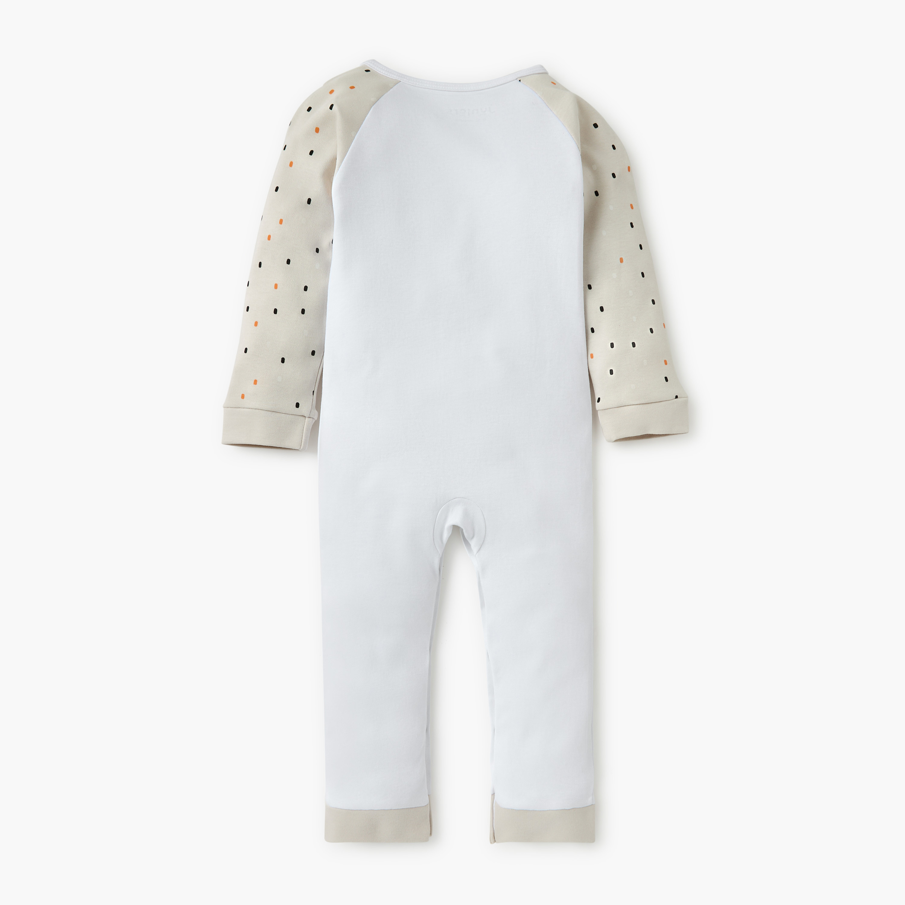 Juniors Printed Sleepsuit with Round Neck and Long Sleeves-baby-boys-clothing-nightwear-sleepsuits-image-2