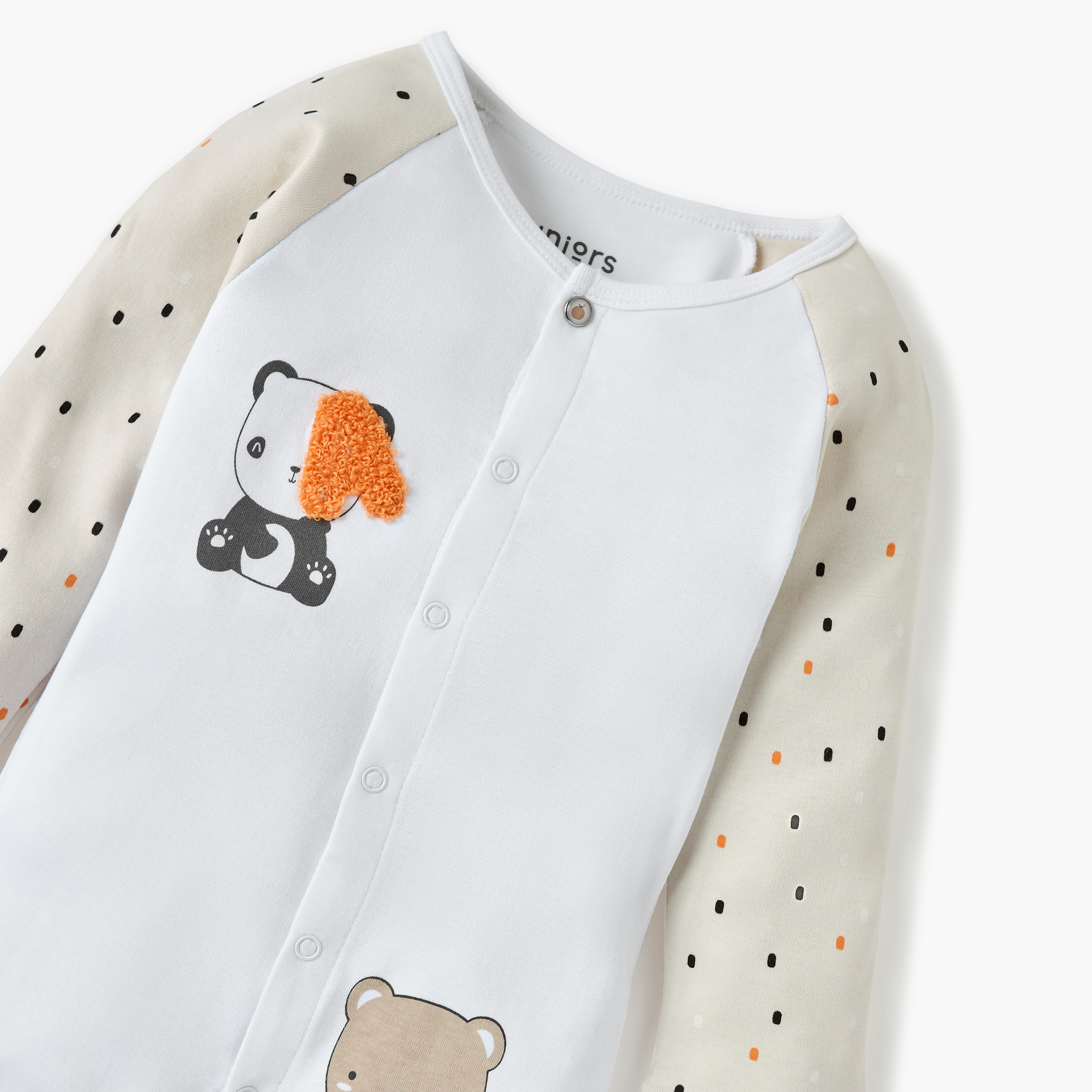Juniors Printed Sleepsuit with Round Neck and Long Sleeves-baby-boys-clothing-nightwear-sleepsuits-image-3