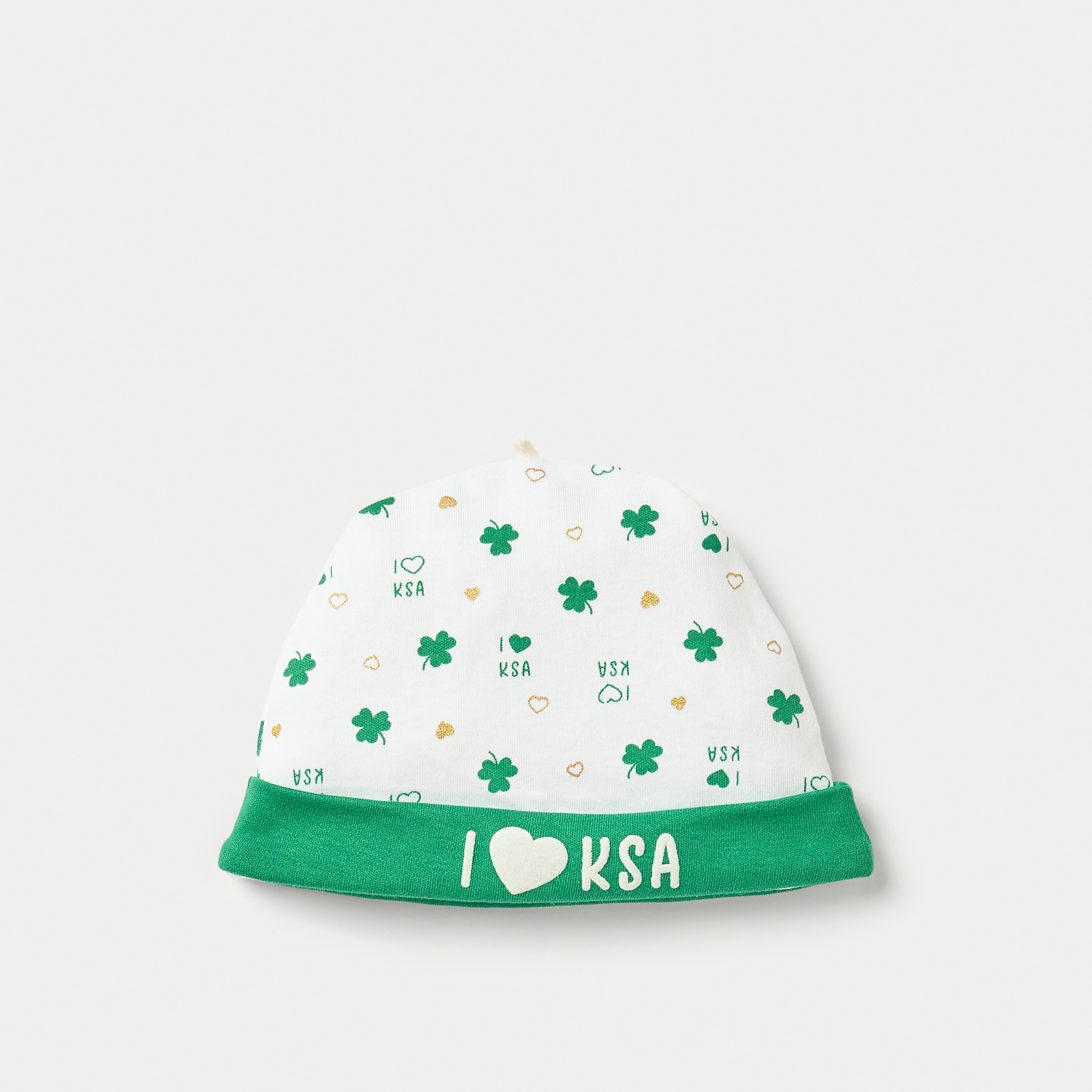 Juniors All-Over Saudi Arabia National Day Print Beanie-baby-girls-accessories-caps-image-1