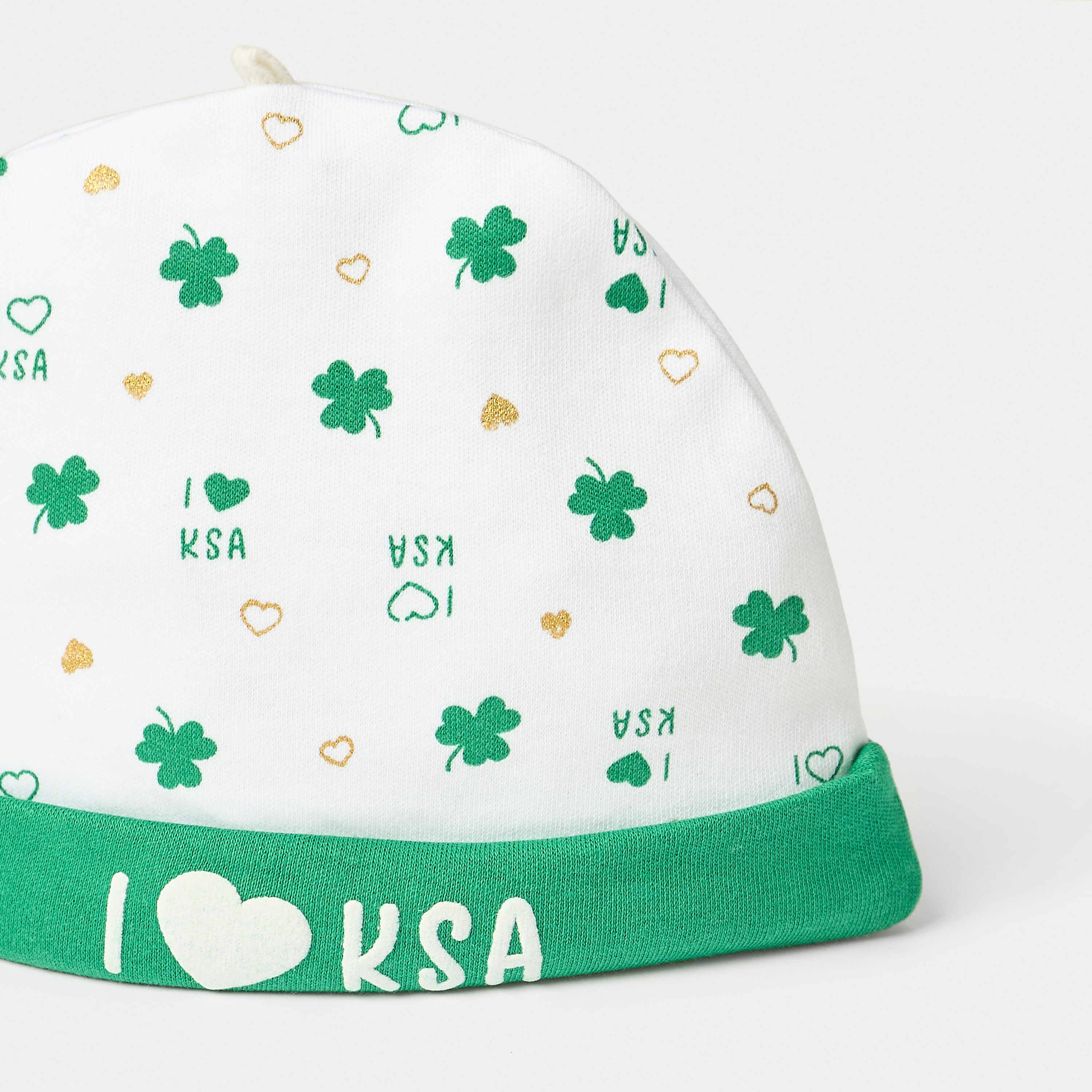 Juniors All-Over Saudi Arabia National Day Print Beanie-baby-girls-accessories-caps-image-4