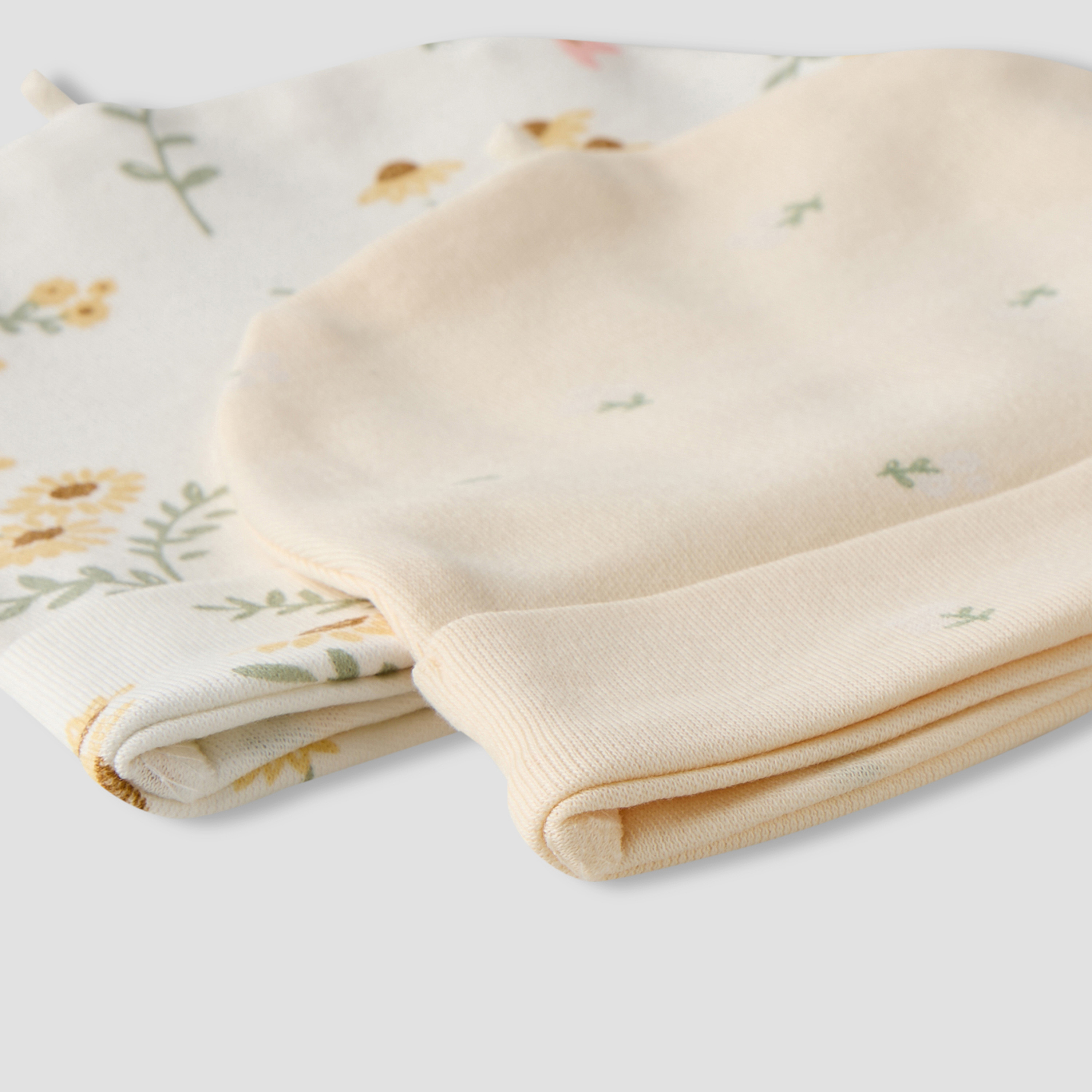 Pack of 2 Juniors Cap with Botanical Print-baby-girls-accessories-caps-image-6