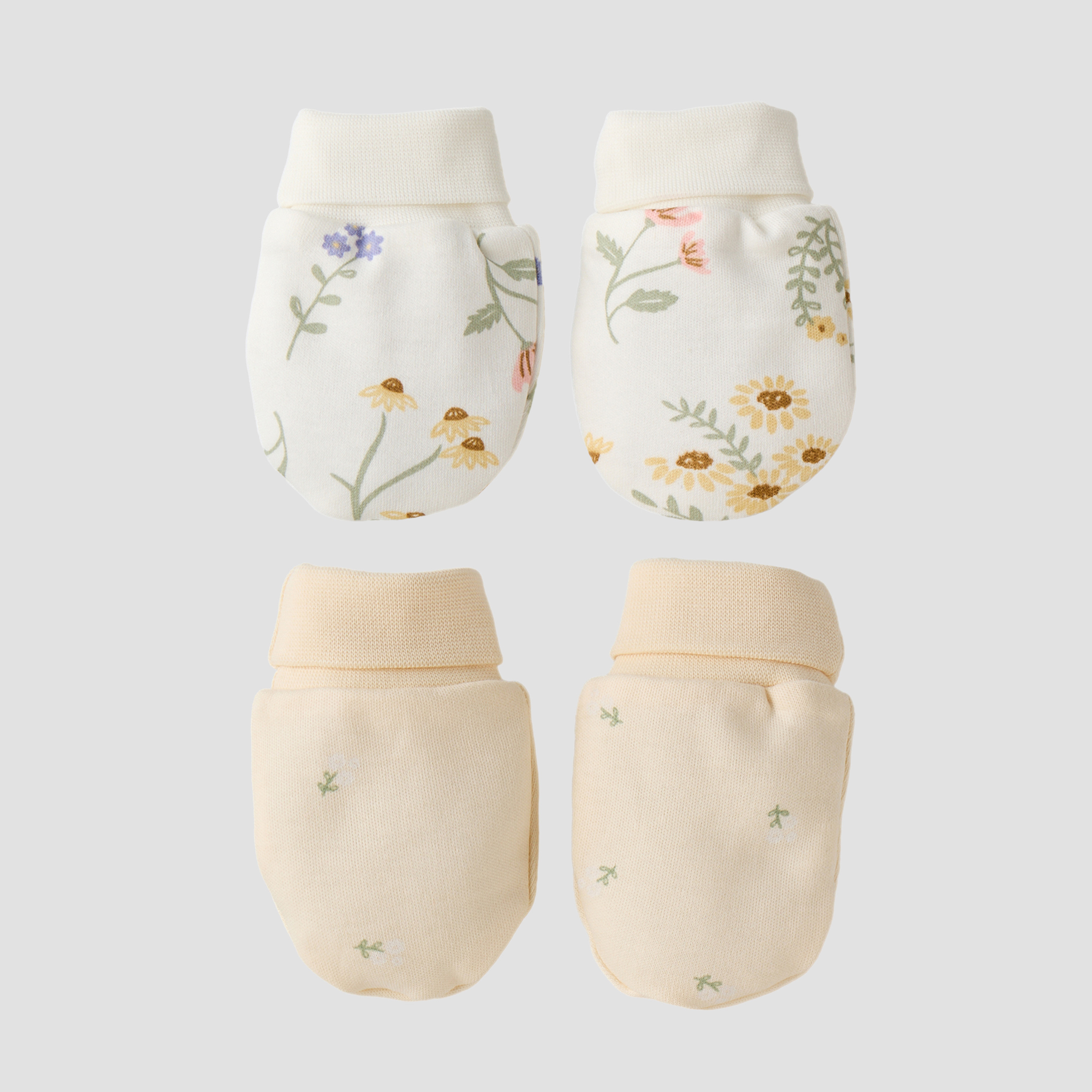 Pack of 2 Juniors Mittens with Botanical Print, 0-36 months-baby-girls-accessories-mittens-image-1