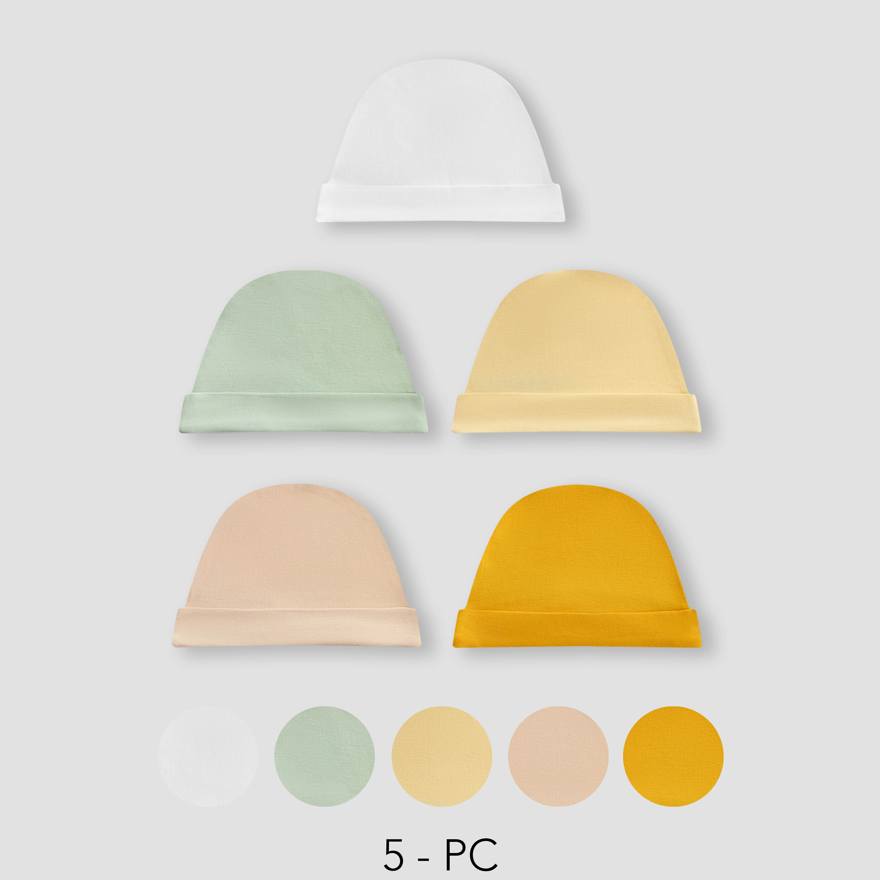 Juniors Solid Cap with Cuffed Hem - Set of 5-baby-boys-accessories-caps-image-1