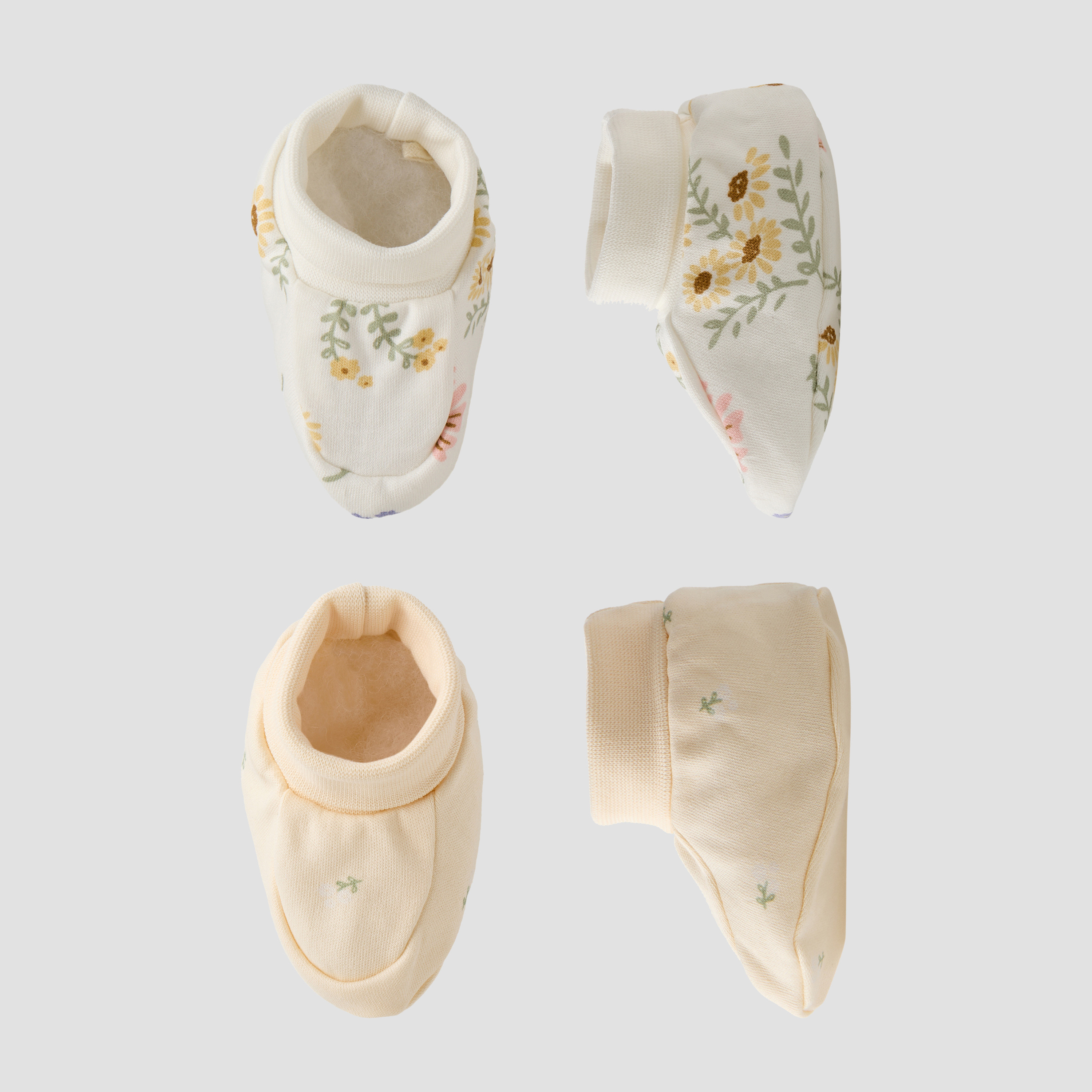 Pack of 2 Juniors Booties with Floral Print-baby-girls-shoes-booties-image-1