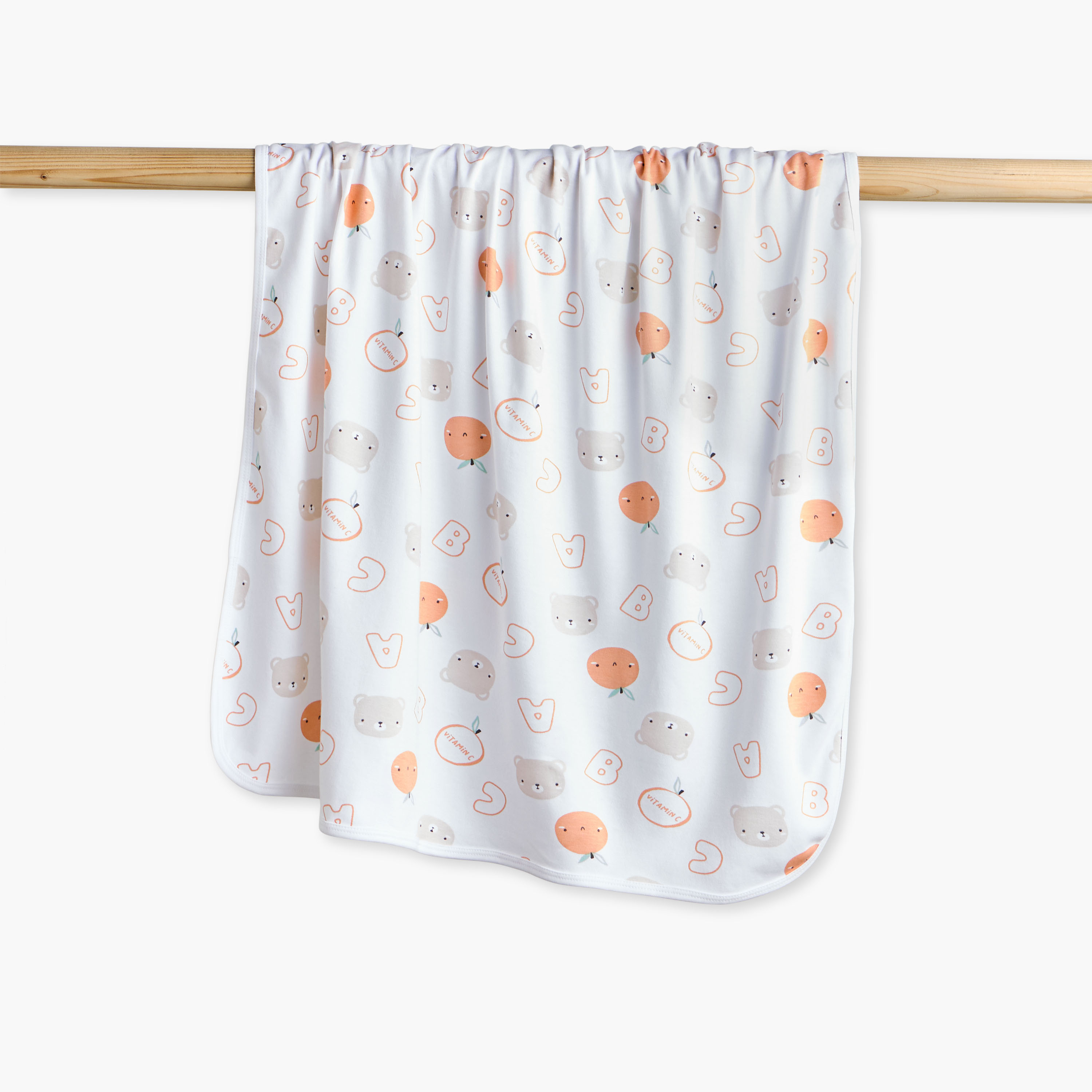 Juniors Bear Print Receiving Blanket - 70x70 cm-baby-nursery-blanketsandswaddles-receivingblankets-image-1