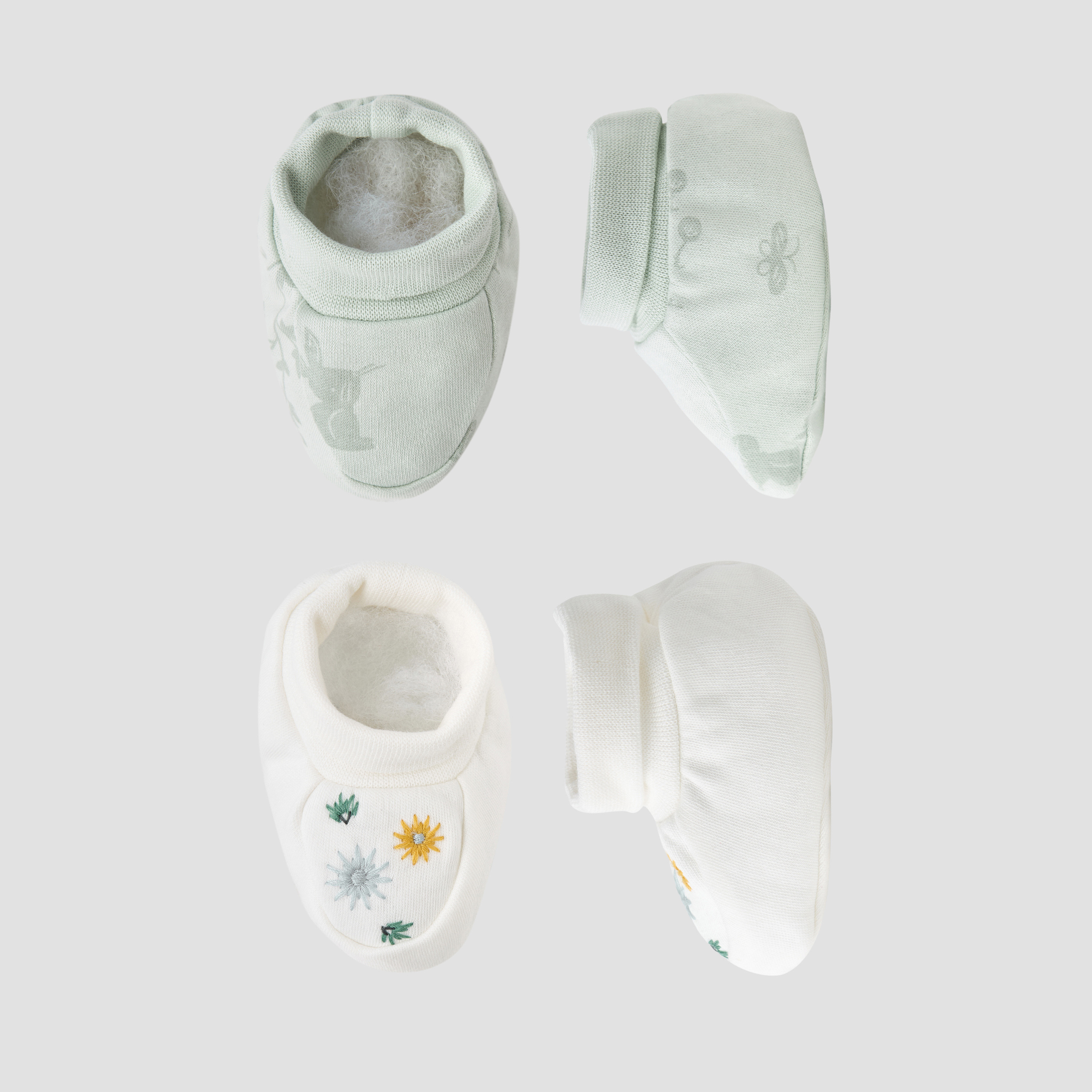 Pack of 2 Juniors Booties with Embroidery and Print-baby-girls-shoes-booties-image-1