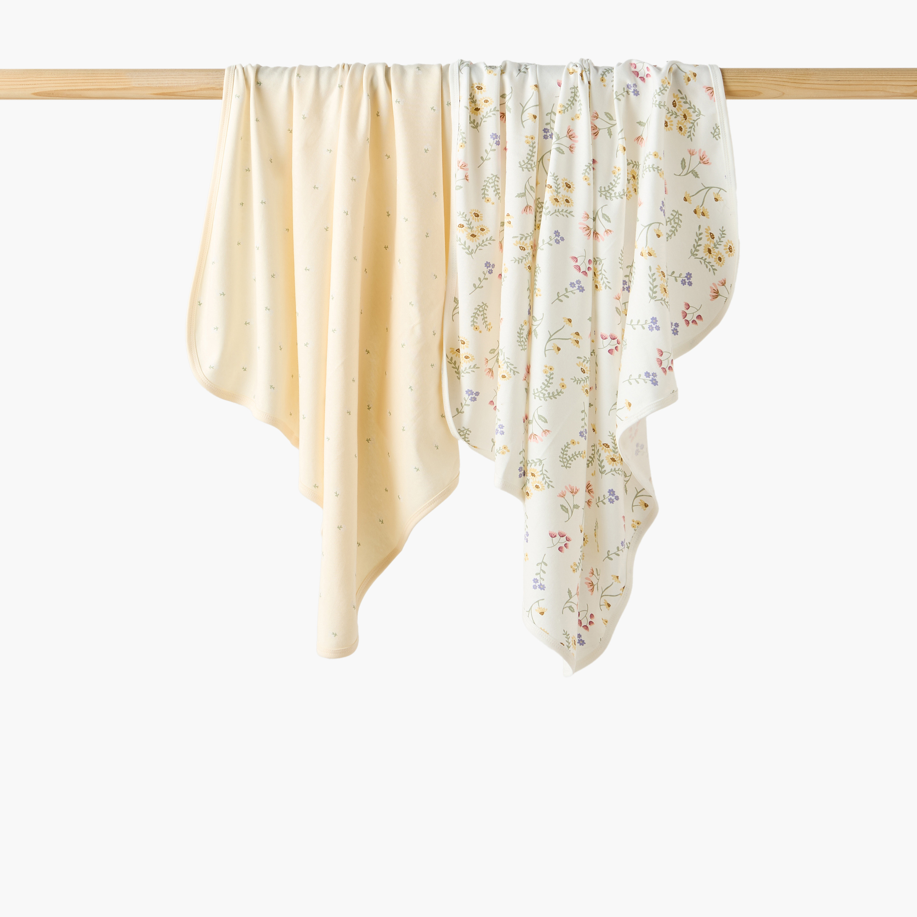 Pack of 2 Juniors Receiving Blanket with Floral Print-baby-nursery-blanketsandswaddles-receivingblankets-image-1
