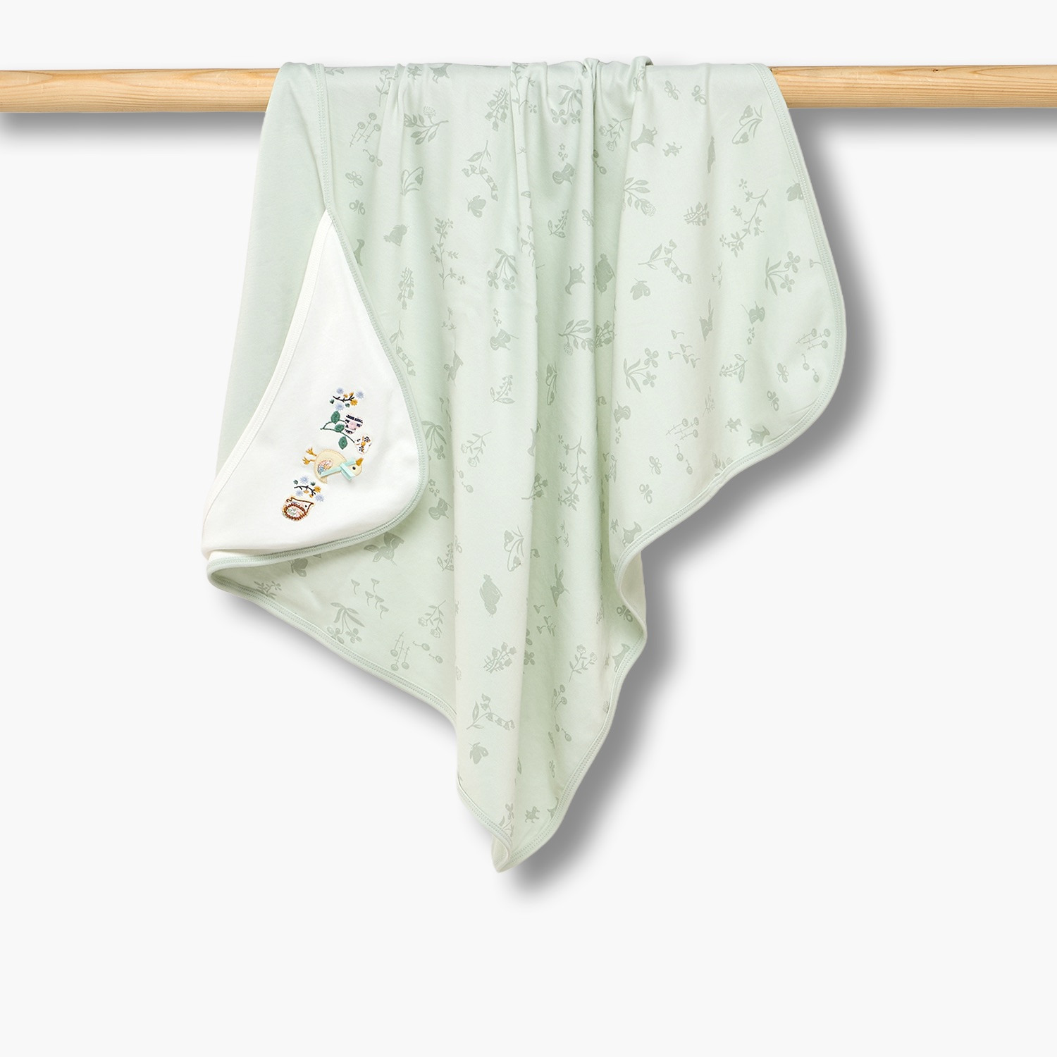Juniors Receiving Blanket with Floral Embroidery-baby-nursery-blanketsandswaddles-receivingblankets-image-1