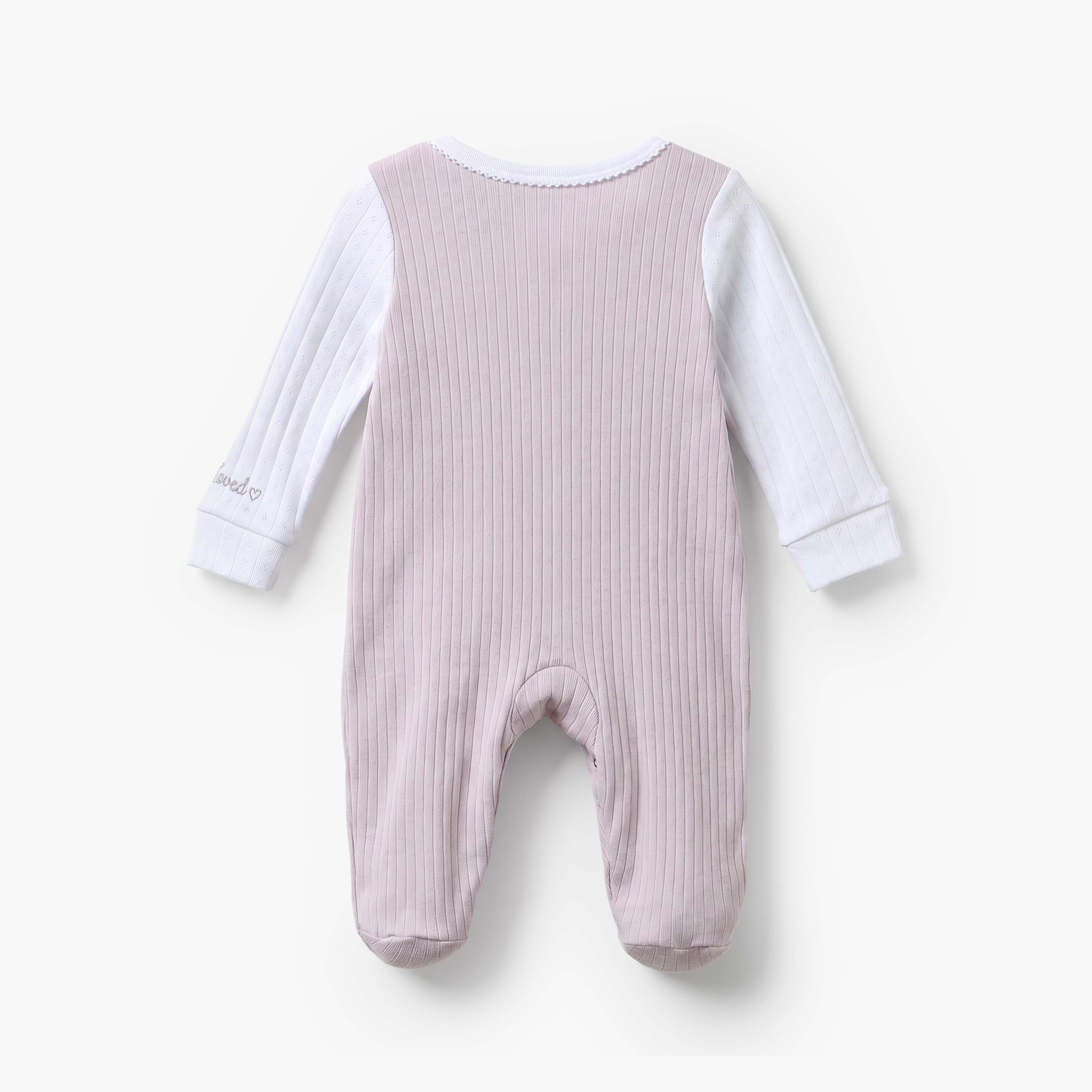 بدلة نوم قطن بياقة مستديرة وأكمام طويلة وطبعات أرنب من جونيورز-baby-girls-clothing-nightwear-sleepsuits-image-2