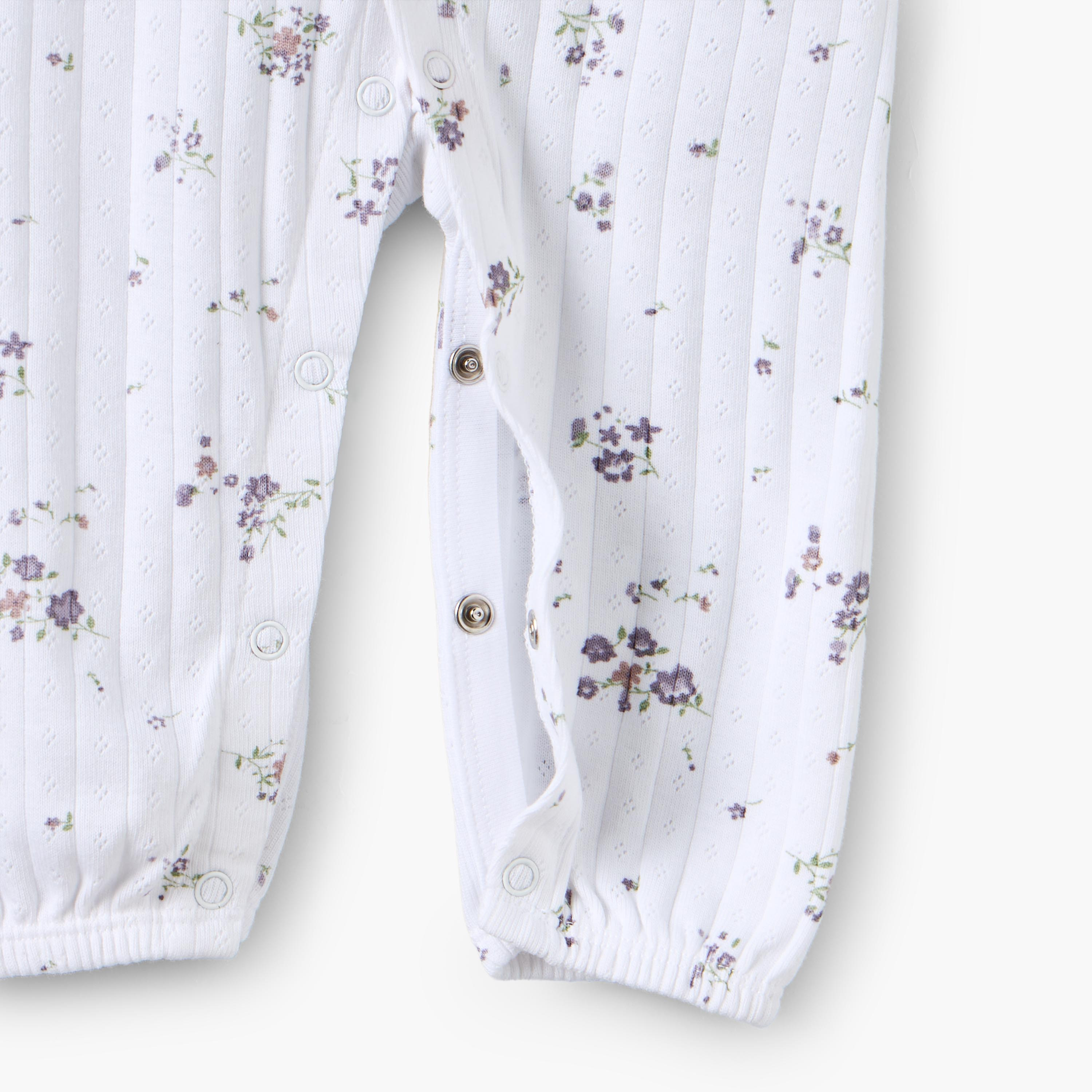بدلة نوم قطن بطبعات أزهار وياقة ضيقة وأكمام طويلة من جونيورز-baby-girls-clothing-nightwear-sleepsuits-image-4