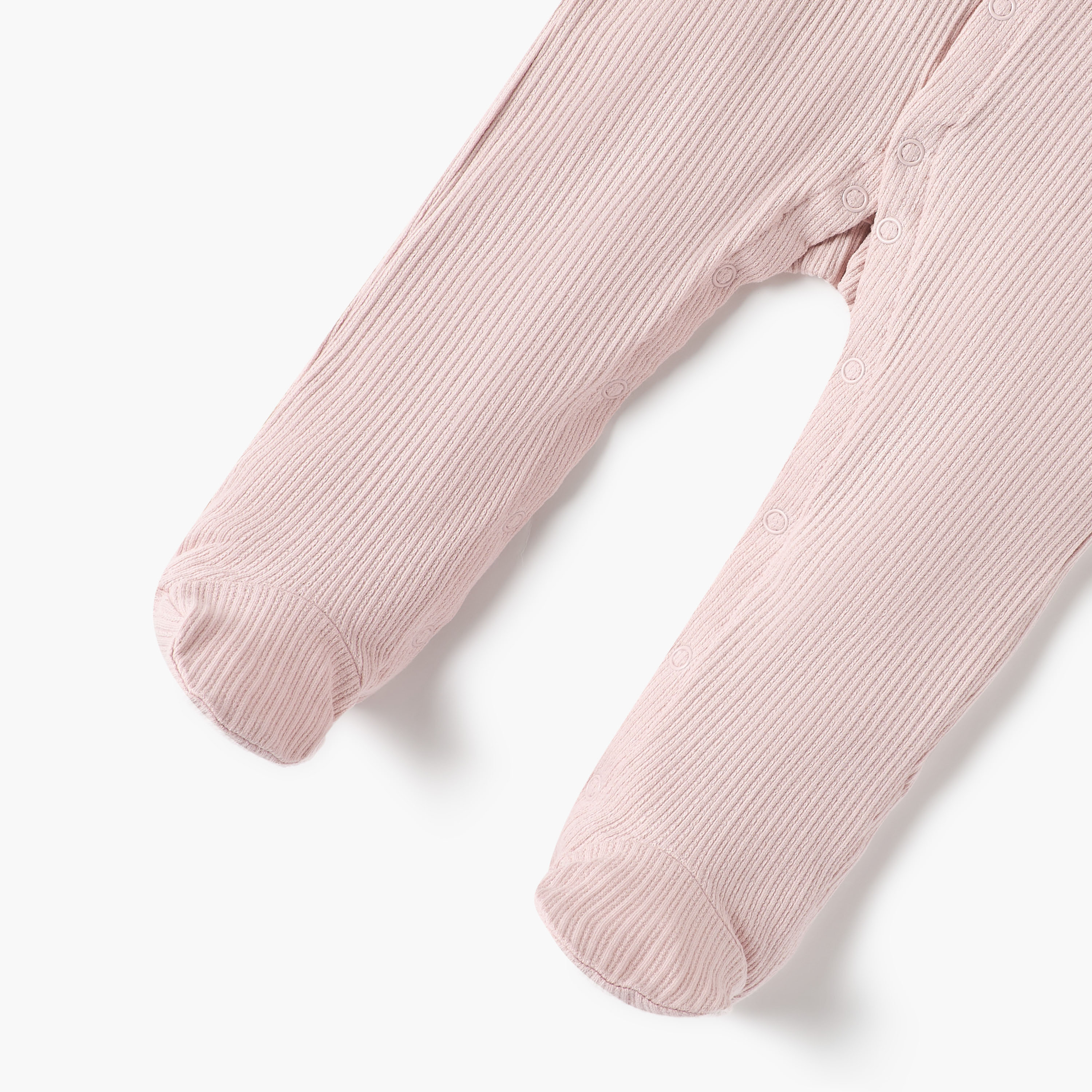 Juniors Ribbed Closed Feet Sleepsuit with Waistcoat and Long Sleeves-baby-girls-clothing-nightwear-sleepsuits-image-4