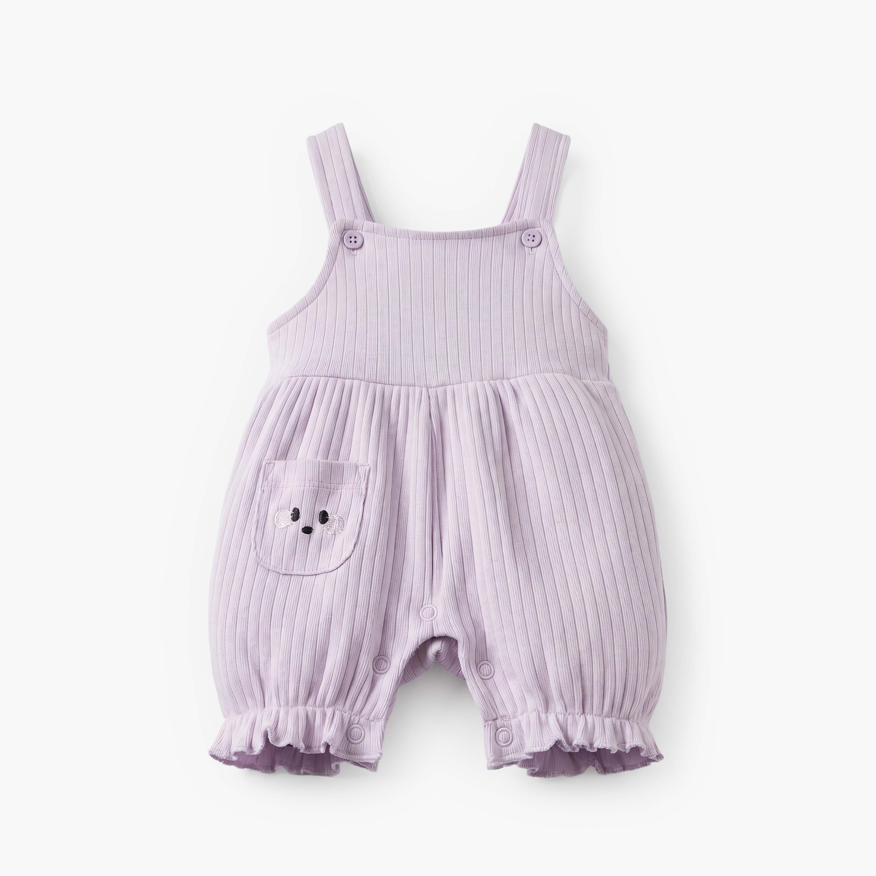 Juniors Collared Short Sleeves T-shirt and Dungaree Set with Floral Print-baby-girls-clothing-setsandcoords-image-5