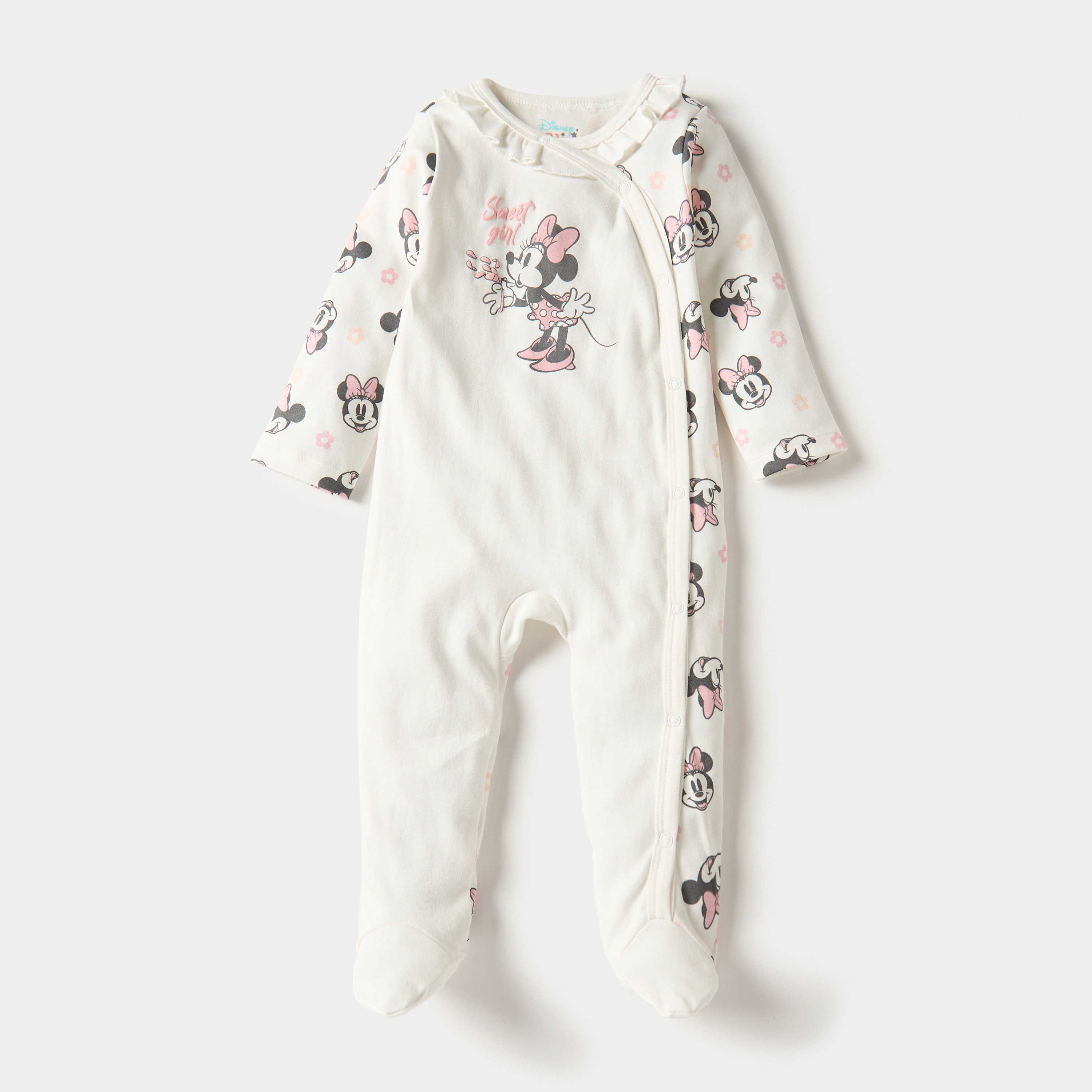بدلة نوم مُغلقة القدمين بأزرار إغلاق وطبعات ميني ماوس من ديزني-baby-girls-clothing-nightwear-sleepsuits-image-1